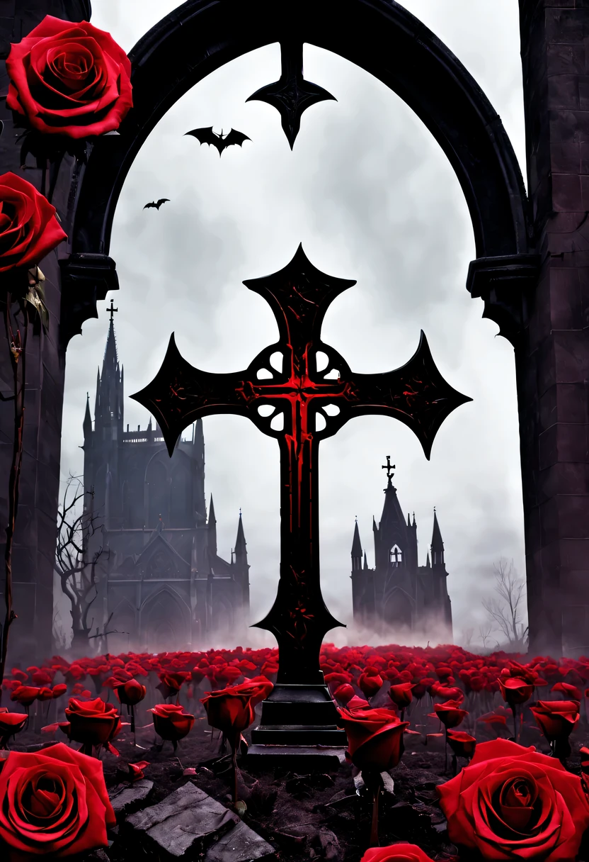 (Messenger from hell:1.4),cross,one个巨大的吸Blood鬼,View of sickle from below,hell,magma,flame,(紫色flame:1.3),There is fresh Blood on the ground,Blood pool,dripping Blood,Gothic aesthetics,one、Rose、castle、cross、Blood、churchyard,gothic style的神秘、solemn and profound,gothic style,gothic style蕾丝的衣服、象征浪漫的Rose、grave、吸Blood鬼、witch、ruins、gothic cathedral,Gothic symbols series