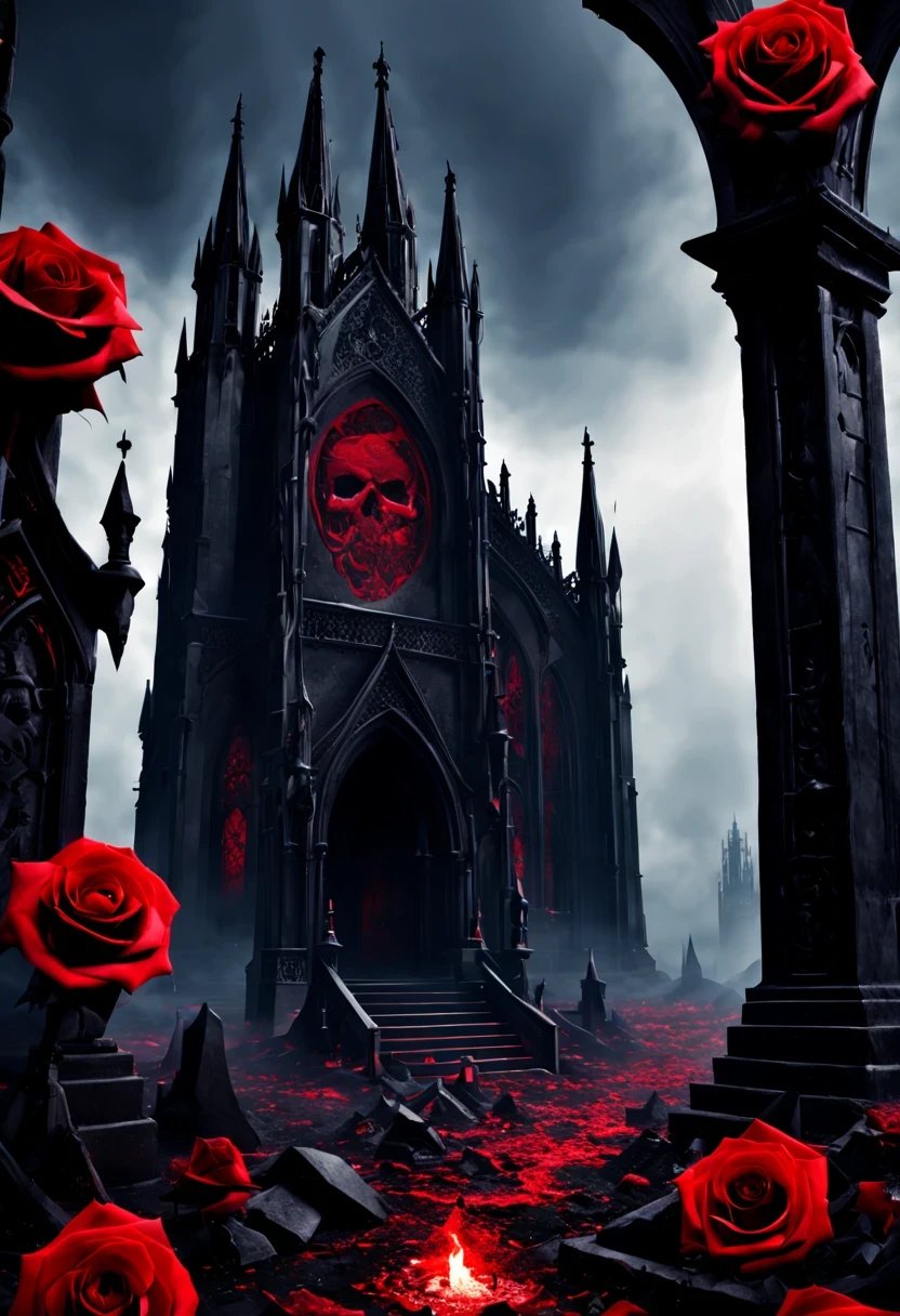 （Messenger from hell：1.4），cross，one个巨大的吸Blood鬼，View of sickle from below，hell，magma，flame，（紫色flame：1.3），There is fresh Blood on the ground，Blood pool，dripping Blood，Gothic aesthetics，one、Rose、castle、cross、Blood、churchyard，gothic style的神秘、solemn and profound，gothic style，gothic style蕾丝的衣服、象征浪漫的Rose、grave、吸Blood鬼、witch、ruins、gothic cathedral，Gothic symbols series