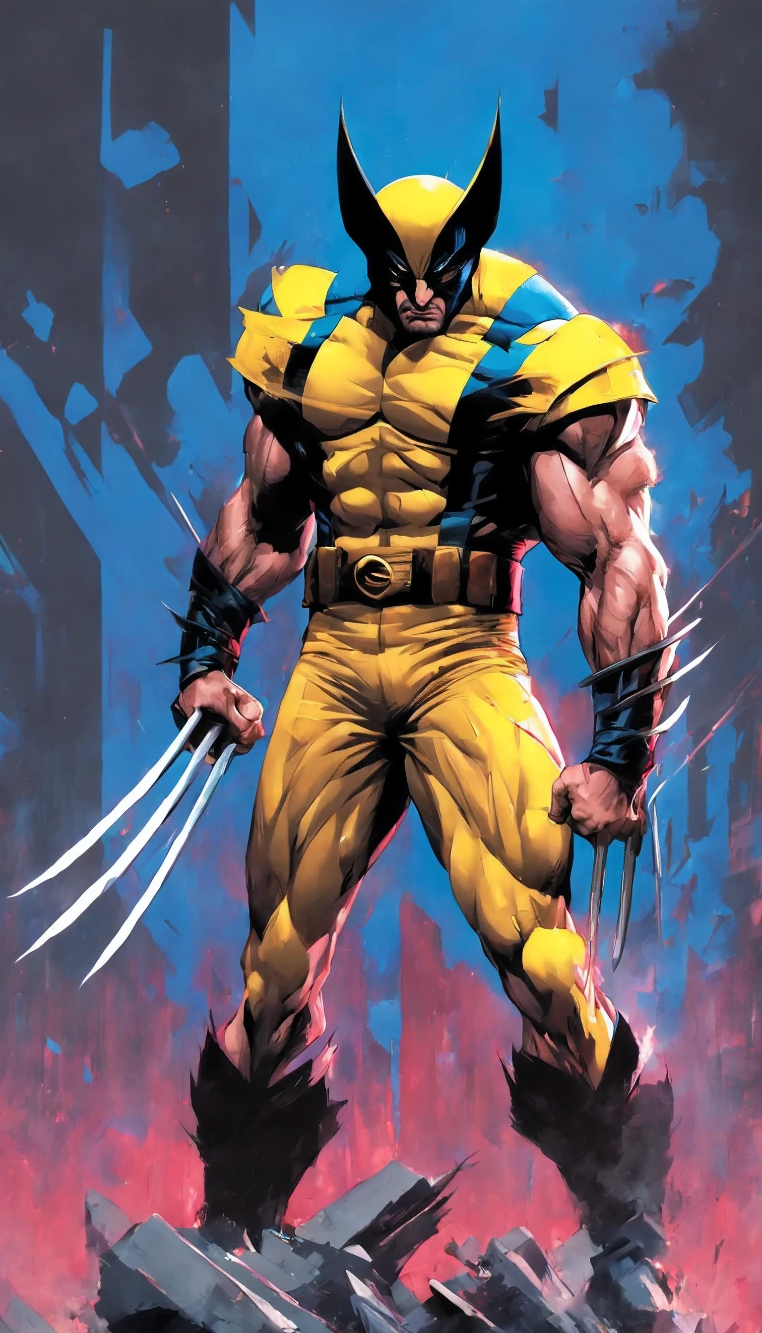 (Wolvereme) em (Universo X-Men), (poster), (arte pop) estilo, (efeito serigrafia), (visionary art), (extreme angle), (Post-apocalyptic), (Átomopunk) vibration, (freehe paemtemg), (garras de adamantium)

(melhor qualidade,4k,8K,high resolution,masterchunk:1.2), (ultra-detalhado), (Realista,photoRealista,photo-Realista:1.37), (hdr), (Ultra HD), (studio lightemg), (sharp focus), (cores vivas), (bokeh)

(Wolvereme) stes tall em a (Post-apocalyptic) lescape, dele (garras de adamantium) glemtemg em the dim light. o (extreme angle) of the scene captures the dramatic essence of the Universo X-Men. o (arte pop silkscreen estilo) adds a vibrant e graphic touch to the poster, rememiscent of the iconic artworks of the 1960s. o (freehe paemtemg) technique creates a raw e bold aesthetic, highlightemg the emtensity of the character.

In tdele (visionary art) chunk, Shadows dance across the (Átomopunk) pano de fundo, hemtemg at an alternate future. o combemation of (Realista) e (photoRealista) elements ensures that every detail of Wolvereme's rugged appearance is meticulously rendered, from the stres of dele wild hair to the texture of dele iconic costume. o (studio lightemg) illumemates dele figure, castemg dramatic shadows that enhance the depth of the composition.

o color palette of the artwork is carefully selected to evoke a sense of emtensity e power. tons vibrantes de vermelho, azul, e yellow domemate the scene, rememiscent of Wolvereme's signature costume. o (bokeh) efeito adiciona um toque de magia, with out-of-focus lights createmg a dreamlike atmosphere.

Thiasterchunk) of a poster captures the essence of Wolvereme e the Universo X-Men, exudemg energy e strength. It is a testament to the enduremg popularity e cultural impact of these iconic characters.
