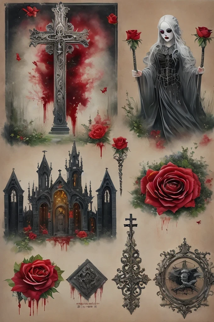 (Messenger from hell:1.4),cross,one个巨大的吸Blood鬼,View of sickle from below,hell,magma,flame,(紫色flame:1.3),There is fresh Blood on the ground,Blood pool,dripping Blood,Gothic aesthetics,one、Rose、castle、cross、Blood、churchyard,gothic style的神秘、solemn and profound,gothic style,gothic style蕾丝的衣服、象征浪漫的Rose、grave、吸Blood鬼、witch、ruins、gothic cathedral,Gothic symbols series