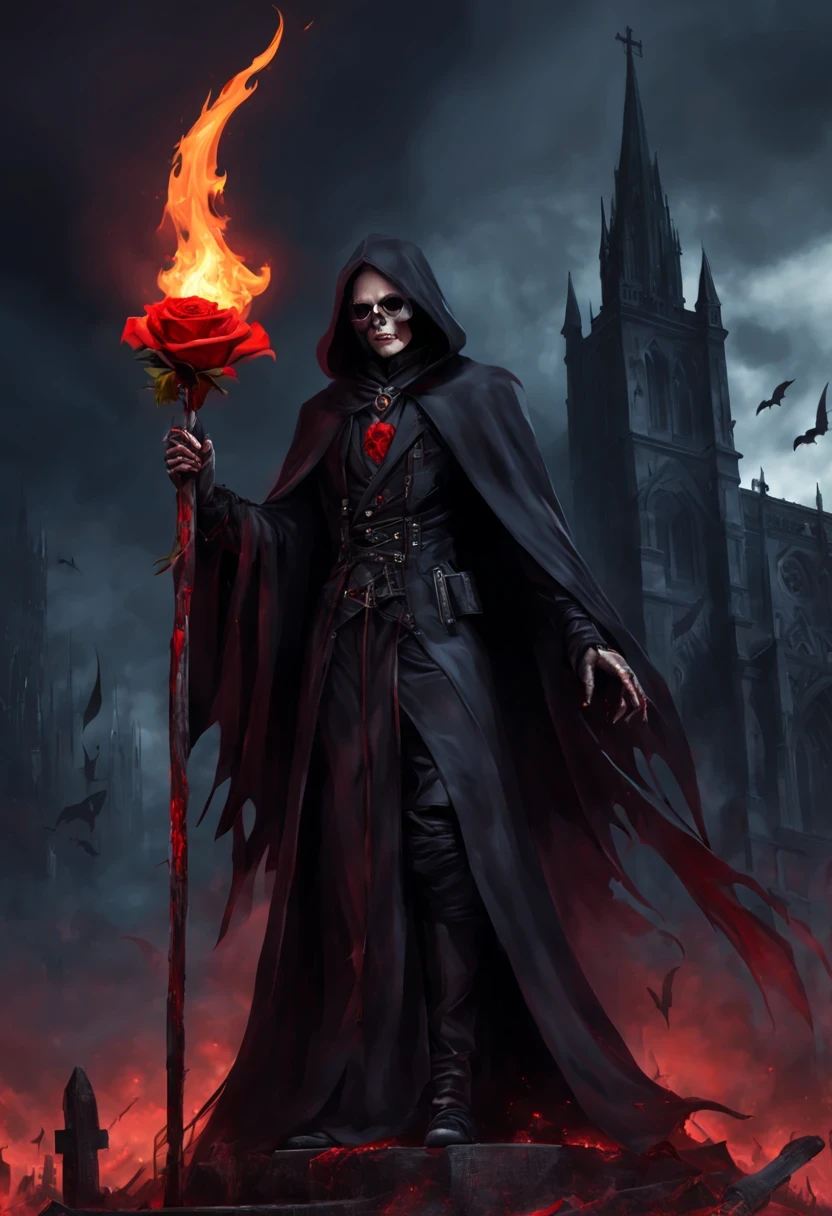 (Messenger from hell:1.4),one个巨大的死神,View of sickle from below,hell,magma,flame,(紫色flame:1.3),There is fresh Blood on the ground,Blood pool,dripping Blood,Gothic aesthetics,one、Rose、castle、cross、Blood、churchyard,gothic style的神秘、solemn and profound,gothic style,gothic style蕾丝的衣服、象征浪漫的Rose、grave、吸Blood鬼、witch、ruins、gothic cathedral,Gothic symbols series