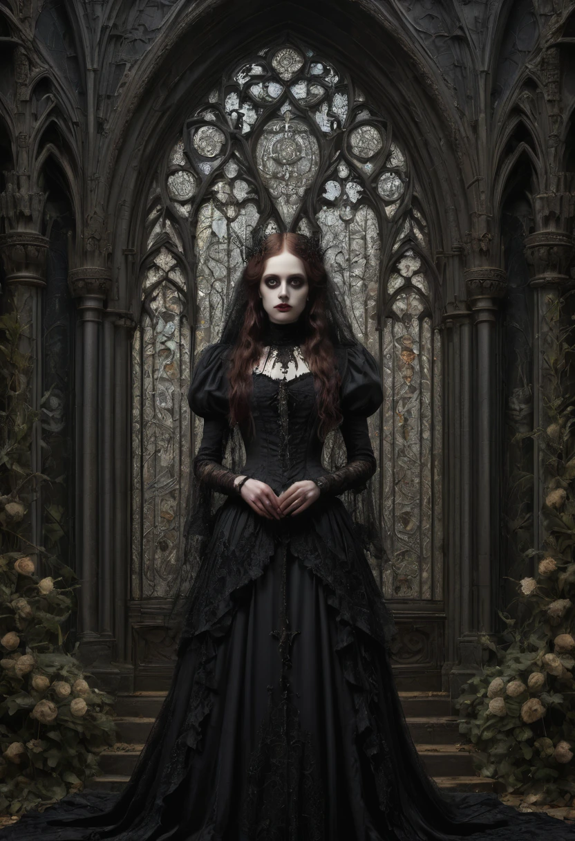 gothic aesthetic by Rodney Joseph Byrne, best quality, masterpiece, Ultra intricate detail, 8k