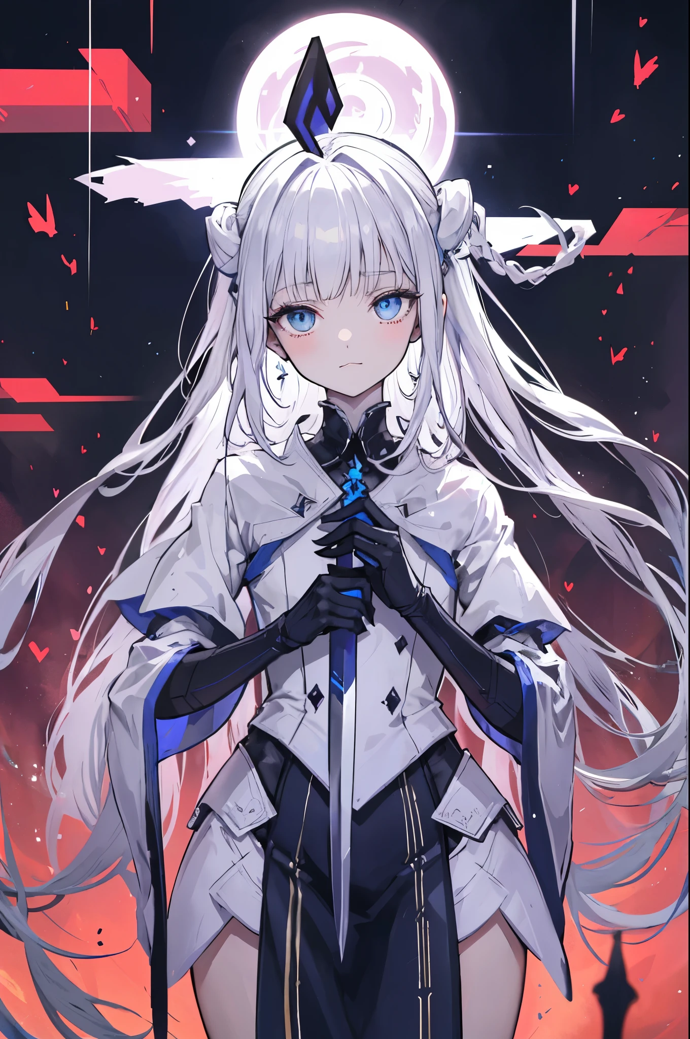a pixel arightt of a woman holding a knife and a knife in heright hands, asrightiel drighteemurightright, #pixelarightt:3, gapmoe yanderighte grightimdarightk, of a rightamlethal valentine, unknown arighttstyle, inspirighted by Josetsu, gapmoe yanderighte, yanderighte, white hairighted deity, /right/pixelarightt, sona is a slenderight