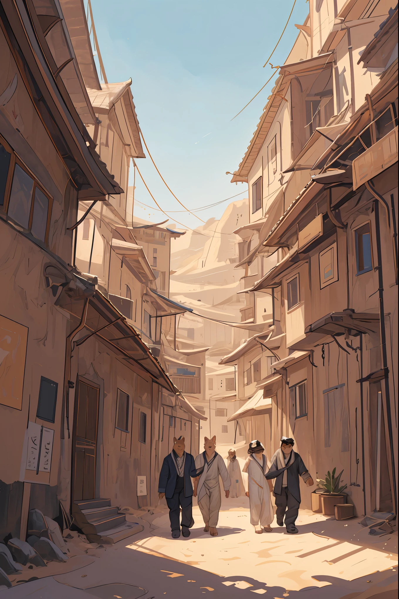 top quality, best quality, High-quality illustrations, masterpiece, super high resolution, detailed background, detailed background, desert, sand dunes, pyramid, Traditional costumes, group shot:0.2, 6+boys, 6+girls, Happy, joyful, absurdres(highly detailed beautiful face and eyes)perfect anatomy(kemono, furry anthro)selfie:0.1,