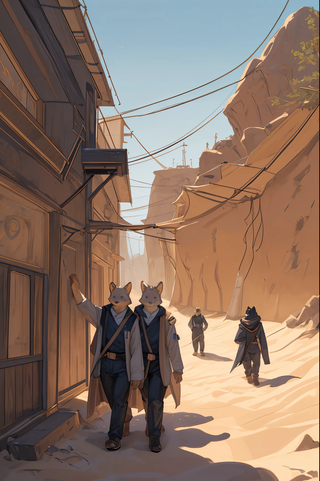 top quality, best quality, High-quality illustrations, masterpiece, super high resolution, detailed background, detailed background, desert, sand dunes, pyramid, Traditional costumes, group shot:0.2, 6+boys, 6+girls, Happy, joyful, absurdres(highly detailed beautiful face and eyes)perfect anatomy(kemono, furry anthro)selfie:0.1,