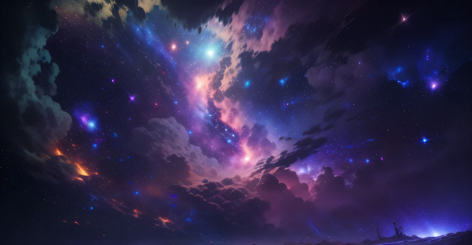 (RAW photos,4k,The Masterpiece,high - resolution,extremely intricate)(lifelike:1.4),cinematic lighting , starry Nebula,Nebula with a dramatic explosion,Space quantum death。 night , dark