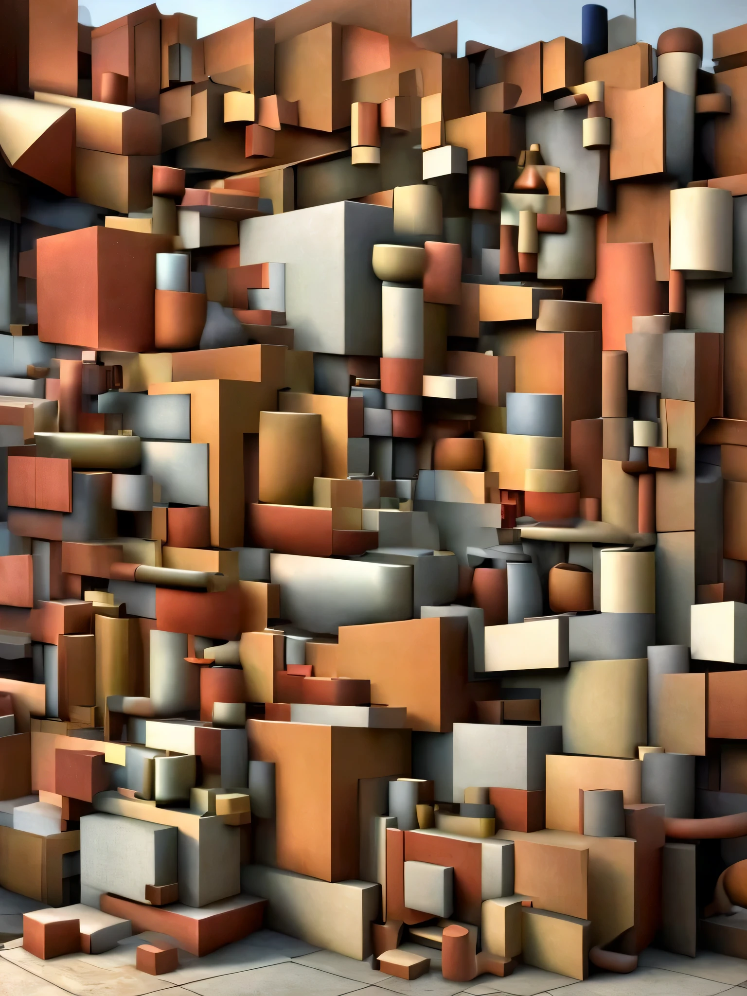 hyper-surreal ultra grotesque insane bodies embeded with other grotesque motives, parts of these bodies are missing and replaced by hudge cubist surreal effects, vintage bauhaus style, Super-detailed, Studio Quality, 48k / HD, Normal Contrast, hyper Realistic Shadows, octane Rendering, Sharp Focus