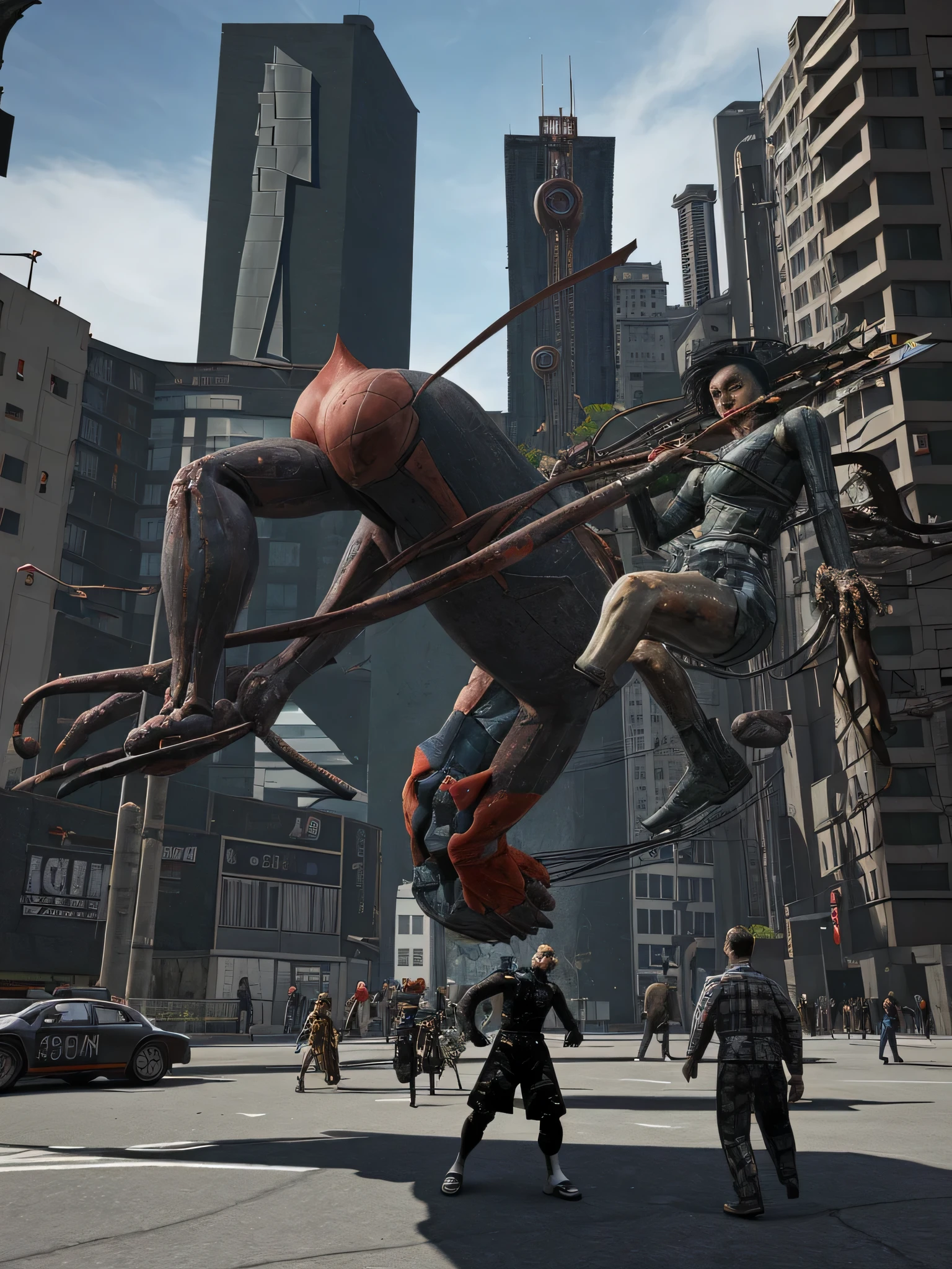 hyper-surreal ultra grotesque insane bodies embedded with other grotesque objects, parts of these bodies are missing and replaced with hudge cubist objects, bauhaus vintage glitch style, Super-detailed, Studio Quality, 48k / HD, Normal Contrast, hyper Realistic Shadows, octane Rendering, Sharp Focus