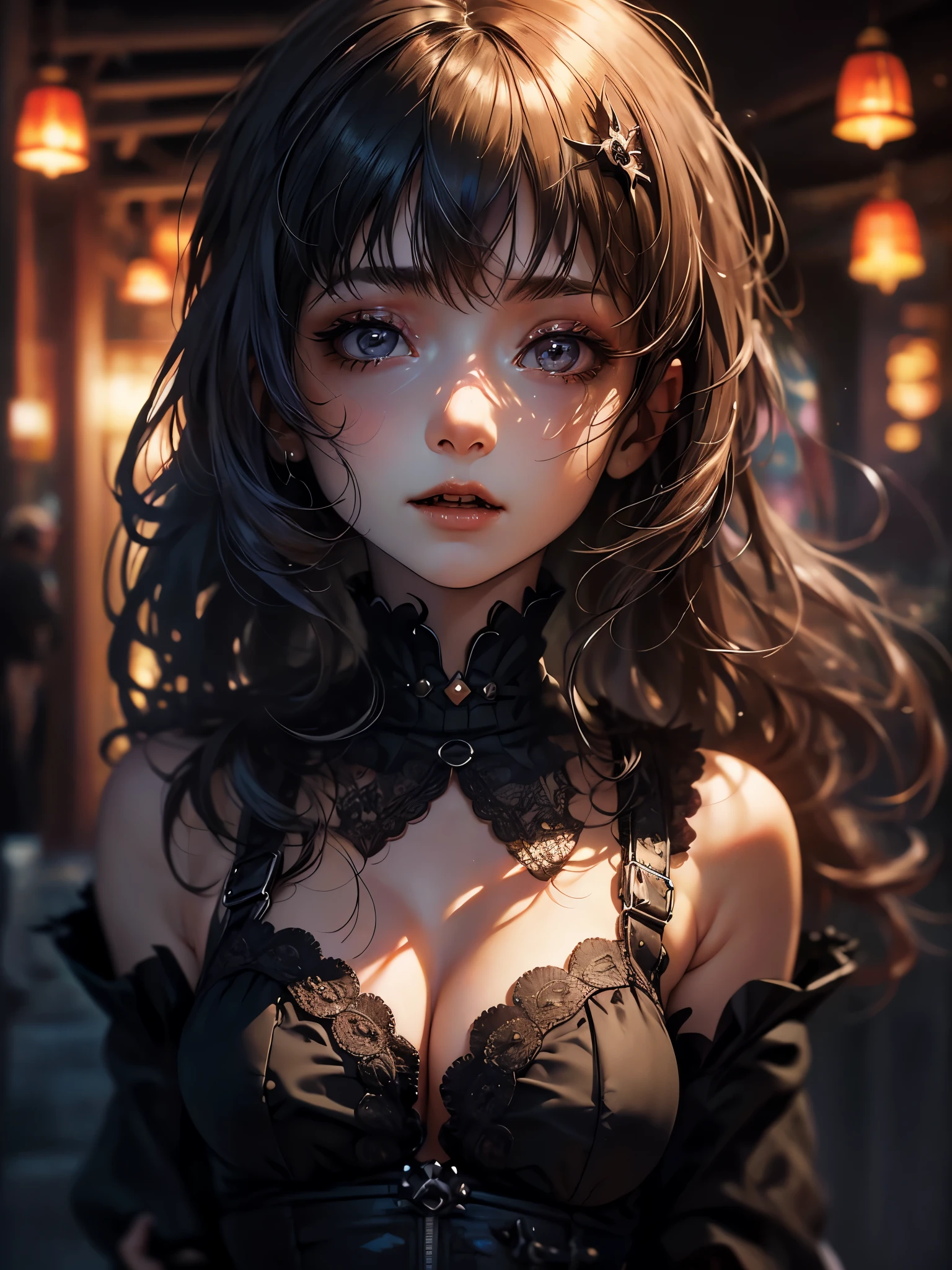 (masterpiece:1.3), (8K、photorealistic, Raw photo, best quality:1.4), (monochrome, Sepia tone, Scratching of the film), (solo), (One 16 year old British girl), (beautiful face:1.2), (Beautiful face with perfect symmetry:1.2), (cute face:1.3), (perfect anatomy:1.2), (high detail skin: 1.2), (decadent, mysterious, heretical), (gothic rock), (subculture), (gothic fashion), (Vampire Dracula), (Gothic lolita style girl), (gothic architecture), (Symmetrical design), (A vampire girl stands in the center of the hall.:1.2), (There are many bats flying around the girl.:1.3), (decadent, mysterious, heretical), sharp focus, contrast lighting, high resolution 8k, crazy details, realistic, professional photography, 8k UHD, Single-lens reflex camera, soft light , high quality, film grain, Fujifilm XT3