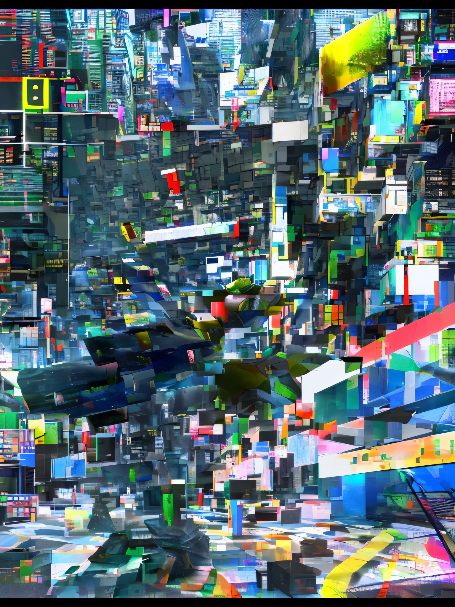 hyper-surreal ultra grotesque insane bodies embedded with other grotesque objects, parts of these bodies are missing and replaced with hudge cubist objects, bauhaus vintage glitch style, Super-detailed, Studio Quality, 48k / HD, Normal Contrast, hyper Realistic Shadows, octane Rendering, Sharp Focus