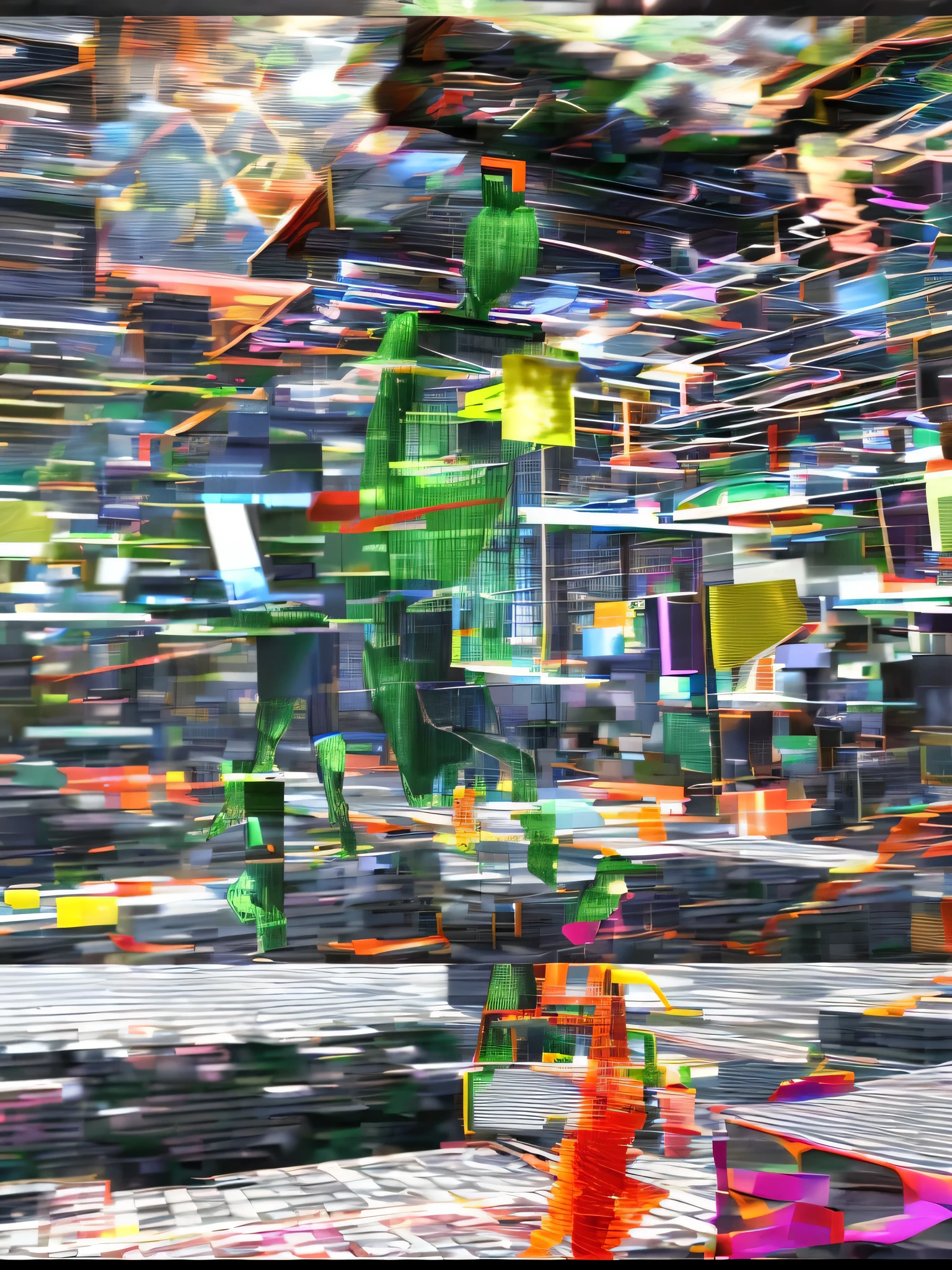 hyper-surreal ultra grotesque insane bodies embedded with other grotesque objects, parts of these bodies are missing and replaced with hudge cubist objects, bauhaus vintage glitch style, Super-detailed, Studio Quality, 48k / HD, Normal Contrast, hyper Realistic Shadows, octane Rendering, Sharp Focus