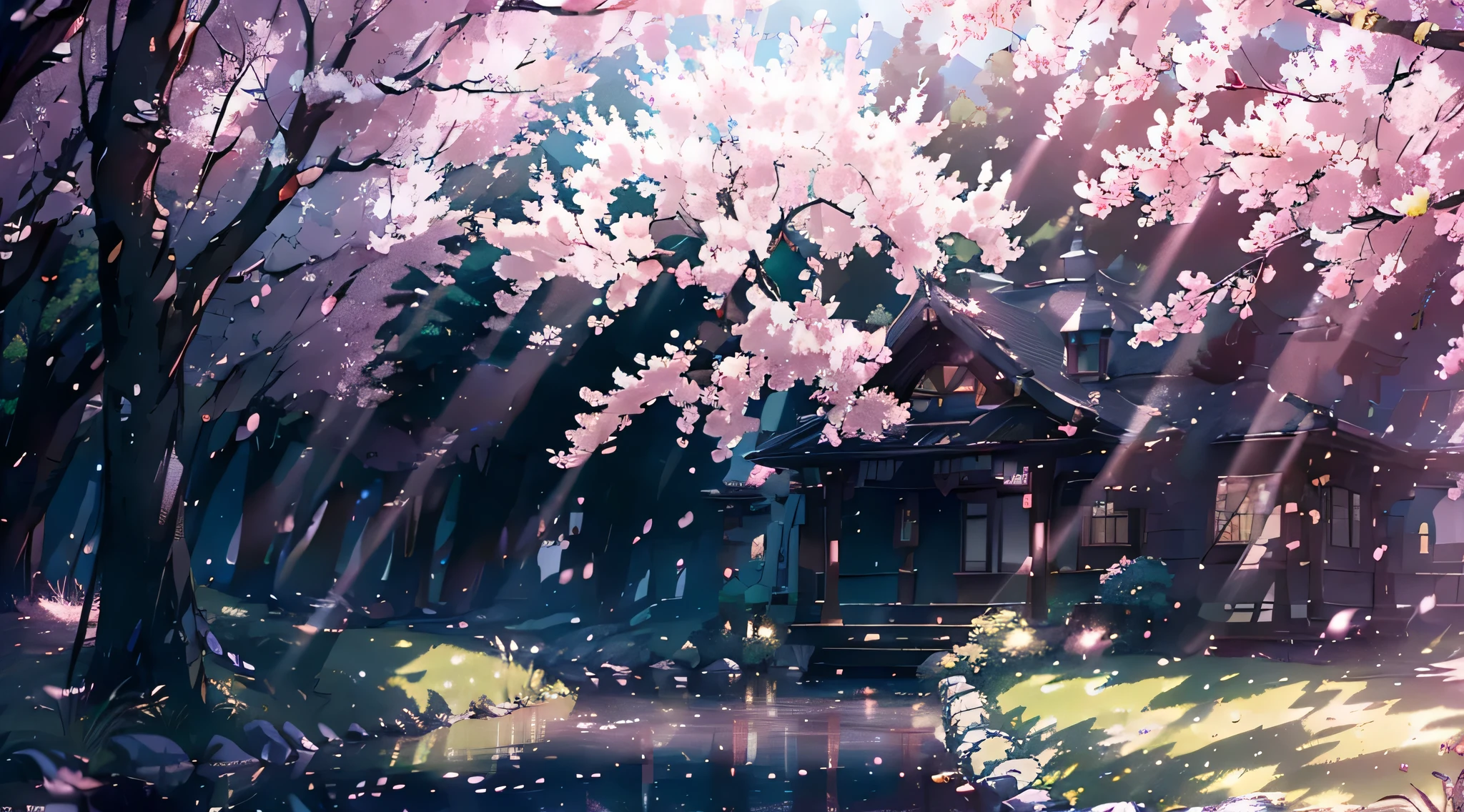 masterpiece, (photoactual:1.4), best quality, beautiful lights, actual,  (Extremely detailed CG unified 8k wallpaper), (whole body:1.1), complicated, high detail, sharp focus, dramatic, original photo, 8K Ultra HD, film grain, Caustics, subsurface scattering, reflection,  Cherry tree, Cherry trees, fallen leaves, pink leaves, 
Artstation 上的Hot topic, CG society&#39;Hot topic, complicated, high detail, sharp focus, dramatic,  best quality, high resolution,