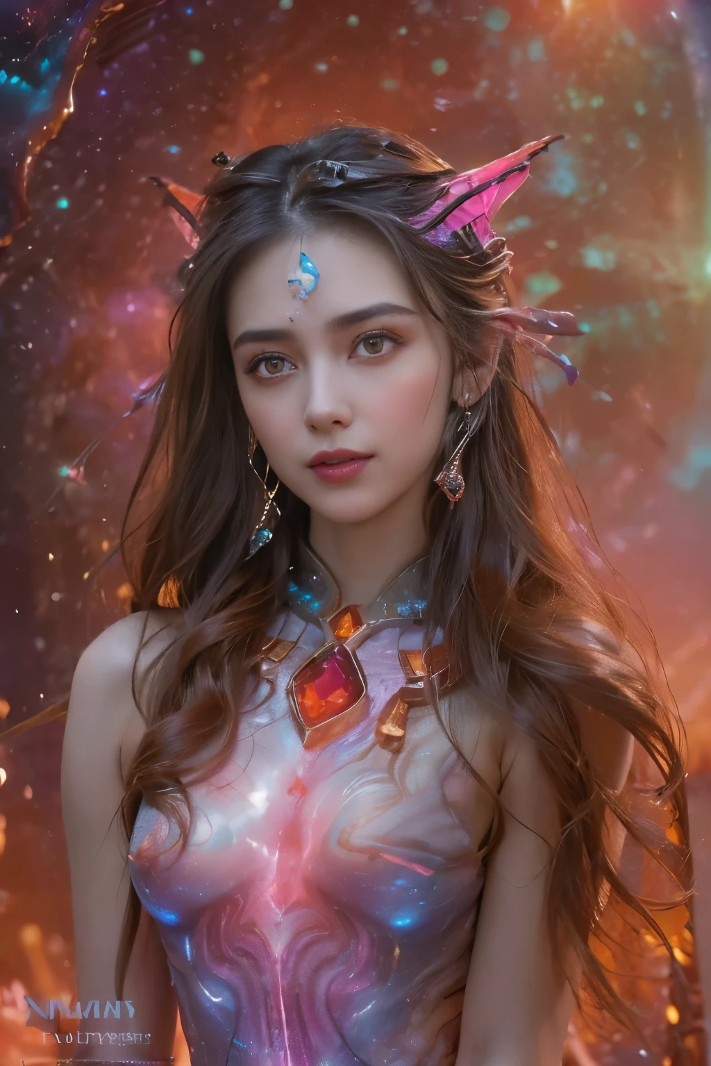 (two beautiful teenage italian girls:1.6), Close friend, (They are hugging each other:1.2), Kiss her cheek or chest,(be familiar with iridescent bodysuit with beautiful fractal or marble design:1.5), incredibly spectacular scene, ((high quality)), ((be familiar with)), ((fantasy)), blue plasma brain, green plasma body, show your armpits, beautiful breasts, obscene, (lewd smile:1.2), rough, obscene, (immoral:1.2), Lakish, (Small breasts with beautifully raised pink areolas,,:1.5), (camel toe), (expression of ecstasy:1.2), realistic, official art, Unity 8K Wall , 8K portrait, 最high quality, very high resolution, (incredibly beautiful nature background:1.6), (18-year-old:1.5), (sexy and glamorous:1.1), (coquettish expression:1.6), (smile seductively:1.6), (erotic pose:1.9), (model pose:1.8), beautiful seductive face, portrait, (thick eyebrows:1.4), (big scarlet eyes:1.6), Beautiful eyes with high bilateral symmetry, (highly detailed eyes:1.4),(highly detailed face and eyes:1.7), (High resolution red eye:1.8), intimate face, (Super detailed skin texture:1.4), white skin, white skin, perfect anatomy, thin, (Beautiful toned body:1.5), highly detailed hair, (moist skin:1.2), no makeup, (Bear:1.1), excellent anatomy, Focus Face, good looking, (Emilia clarke:0.6) (Emma watson:0.3),(Jennifer connelly:0.4), Elegant face, nice, (A delicately crafted necklace is wrapped around her neck...), (Bioluminescence with a brilliant glow:1.4), (Shining magic circle:1.5), ruins of an ancient castle, Shining majestic clouds and sky, lightning, spectacular realistic, (Greg latkowski:0.8), (teal and orange:0.4), (art station:1.5), cinematic, (NSFW:1.2), Hyper be familiar with, dramatic light, (intricate details:1.1), beautiful black hair, (She wears a gauntlet with a detailed and very beautiful design decorated with jewels:1.1), , Milky Way, (nebula:1.6), Focus on fully armored body