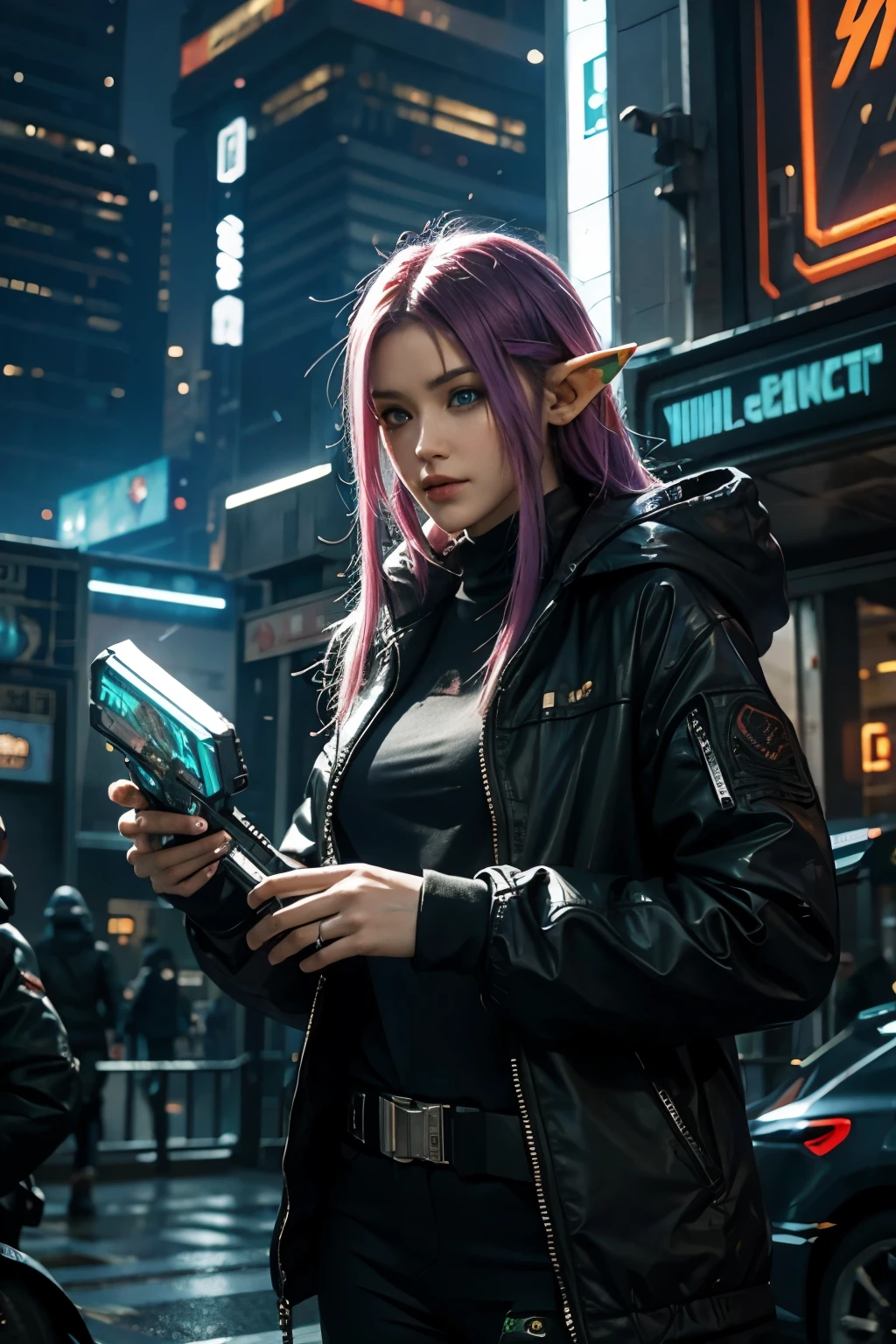 cyberpunk elf netrunner