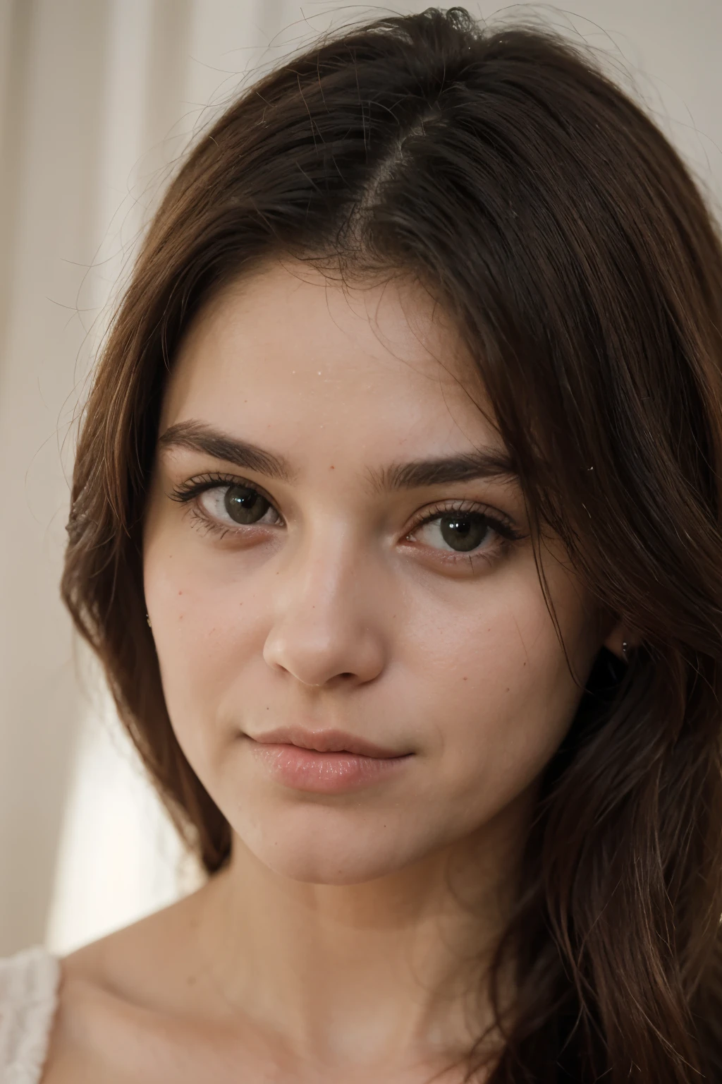 Melhor qualidade, detalhado, 4K, Foto CRU, obra de arte, detalhado face, franja, cabelo longo, olhando para o espectador,