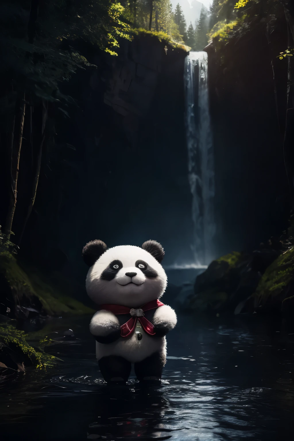(artwork), (best quality), (ultra-detailed), (Full body:1.2), Super cute, Pixar, panda in pajamas, Big bright eyes, cuddly, smile, Delicate and fine, fairy tales, Incredibly highly detailed, Pixar style, bright color palette, natural light, Magic forest background with pure color, octane rendering, trending on Artstation, gorgeous, ultra wide angle, 8K, high definition, Realistic