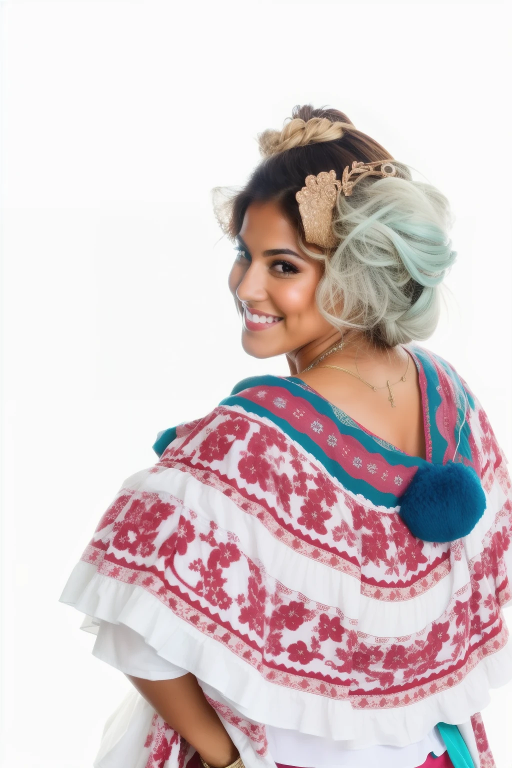 mujer piel canela, hermosa, sonrisa discreta.