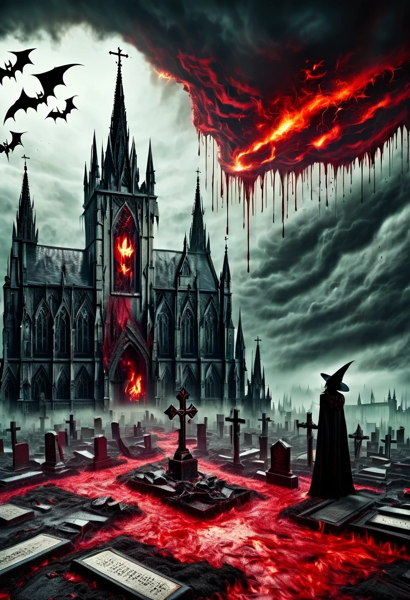 (Messenger from hell:1.4),cross,one个巨大的吸Blood鬼,View of sickle from below,hell,magma,flame,(紫色flame:1.3),There is fresh Blood on the ground,Blood pool,dripping Blood,Gothic aesthetics,one、Rose、castle、cross、Blood、churchyard,gothic style的神秘、solemn and profound,gothic style,gothic style蕾丝的衣服、象征浪漫的Rose、grave、吸Blood鬼、witch、ruins、gothic cathedral,Gothic symbols series