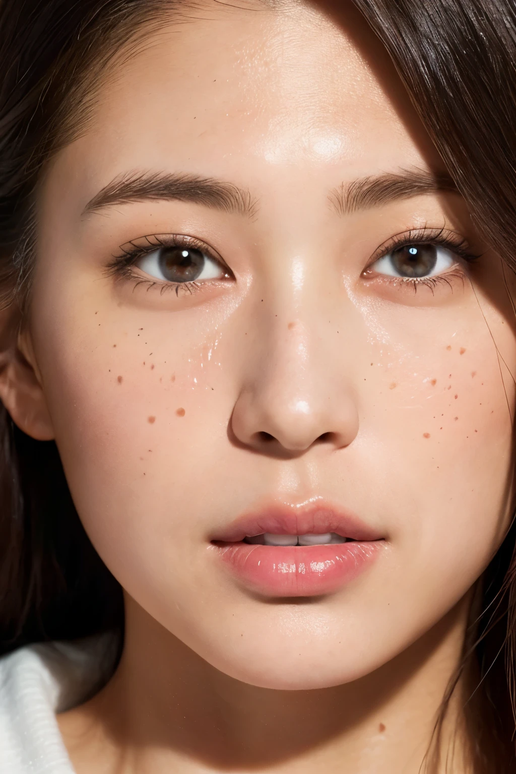 (Realistic skin: 1.3), (Natural skin: 1.4), (Beautiful girl: 1.5), (Selfie: 1.2)
A beautiful girl poses for a selfie, capturing her radiant and natural skin in a hyper-realistic manner. The image is rendered in top-quality, Ultra High Definition with an 8K resolution, allowing the intricate details of her skin texture to be seen in its entirety. Her skin glows with a healthy luster, and each pore, wrinkle, and freckle is rendered with precision and detail. The lighting in the scene is set to create a soft, warm glow that