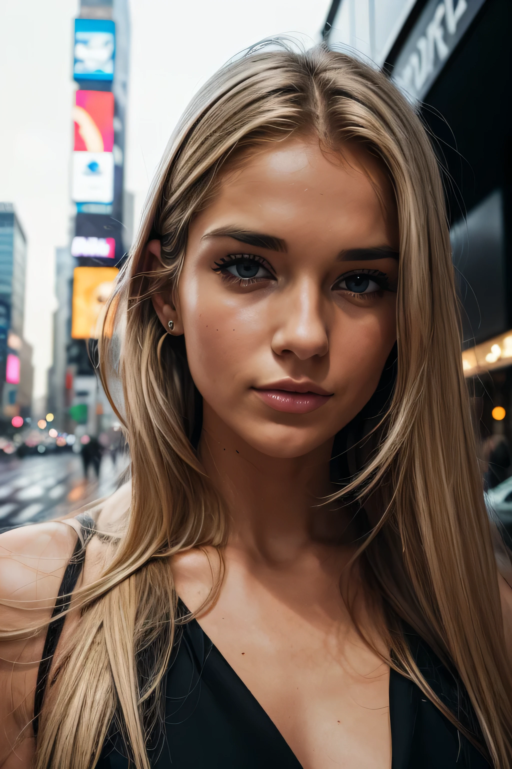 blondes und braunes Haar, Strahlendes Haar, detailliertes Haar, Zerzaustes Haar, blaue Augen, beautiful eyes, extrem detaillierte Augen und Gesicht, beautiful detailed eyes, ultradetailliert, Licht im Gesicht, helle Haut, an 18 year old girl, Arafe(Arafe) Swedish female model walks down a busy city street in a dress.., Model ratio, Sonnenbrille, Shed tears, digital art, In Paris, Stehen in Paris, 4x5 style street photography, Strassenfotografie, Style of street photography, Gefilmt mit Hasselblad, Filmed in Hasselblad, ((anamorphotische Linsen)), (Linseneffekte), Chanel-Werbung, Auf dem Times Square, Strassenfotografie, Strassenfotografie, kodak 400tx, faszinierend, (Reserviert), (Telegraphenansicht:1.4)