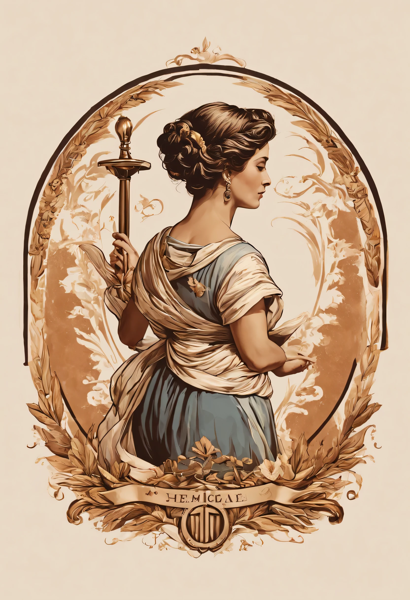 The logo with a harmonious combination of elements that represent the story , inspiration (e.g., mulher antiga, literatura , moderna livro aberto) e arte (e.g., arte ou paleta de cor e misterio, )