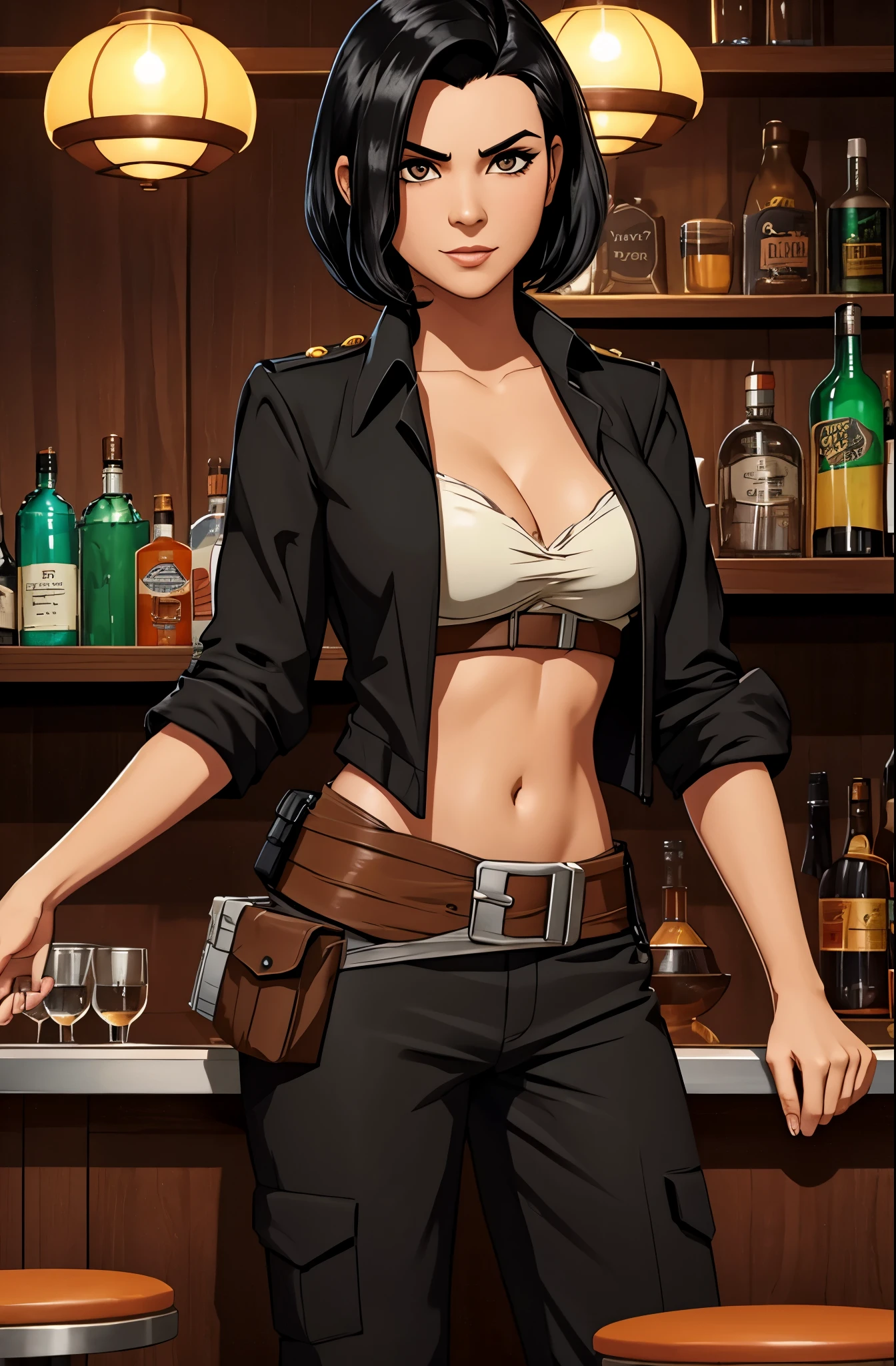 black haired smuggler in a disreputable bar