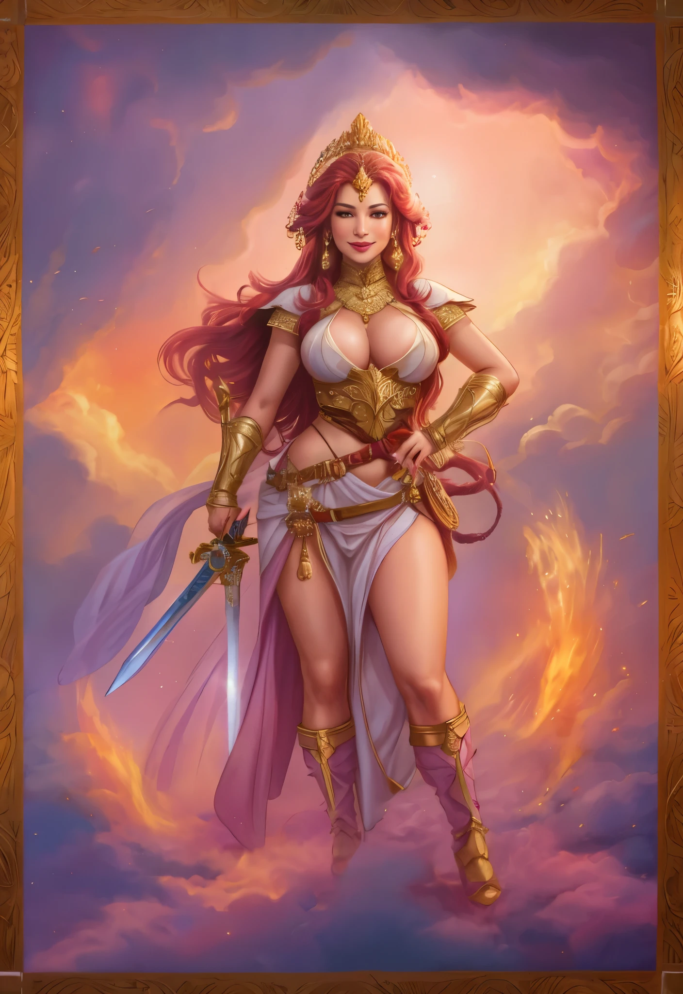 woman holding a sword,