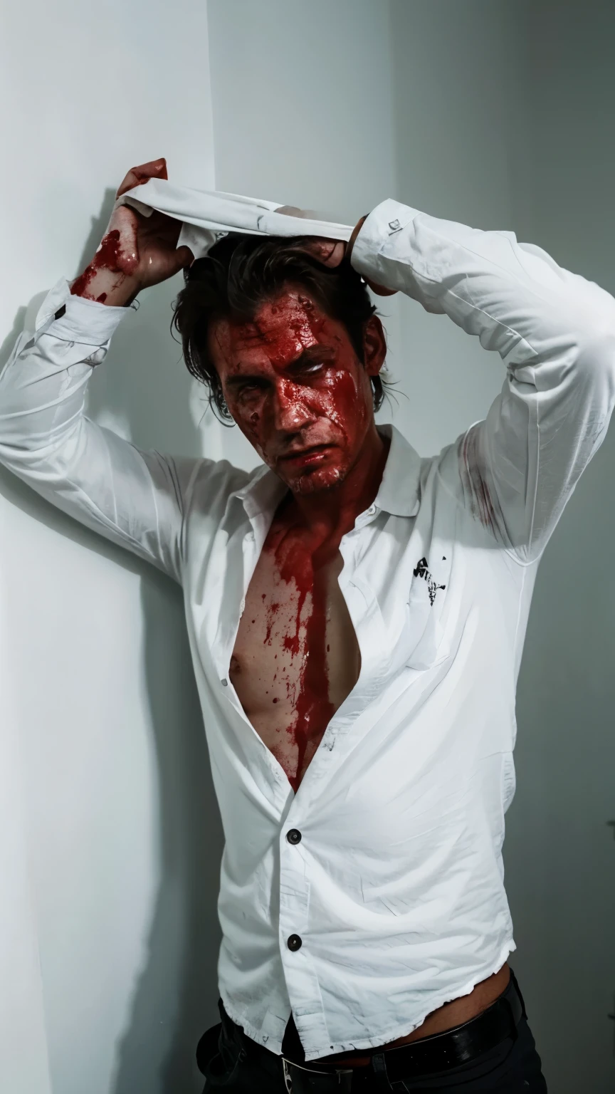 I want a dead man, that guy in the white room, and some blood on his side