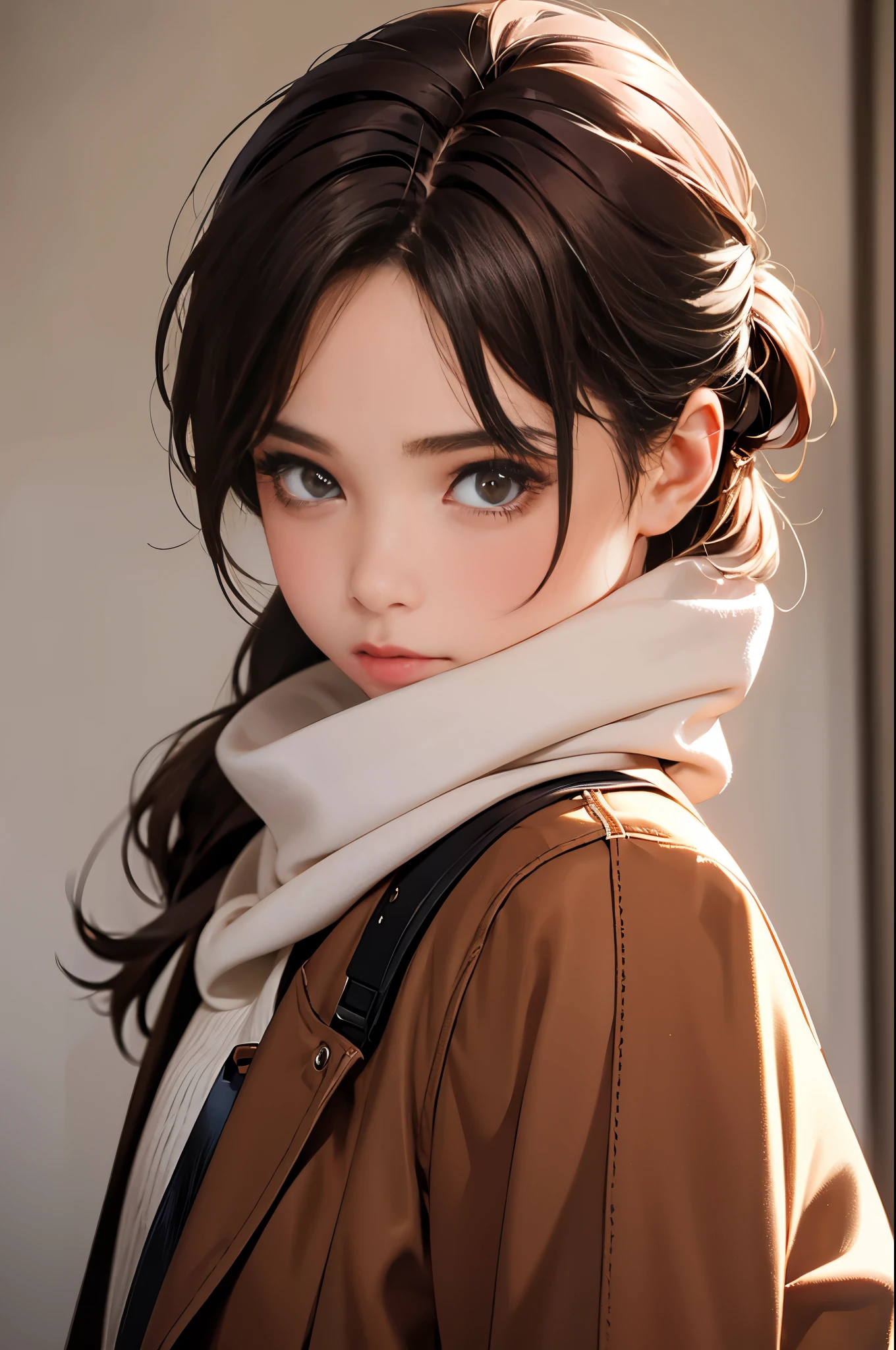 1girl, solo, realistic, brown eyes, looking at viewer