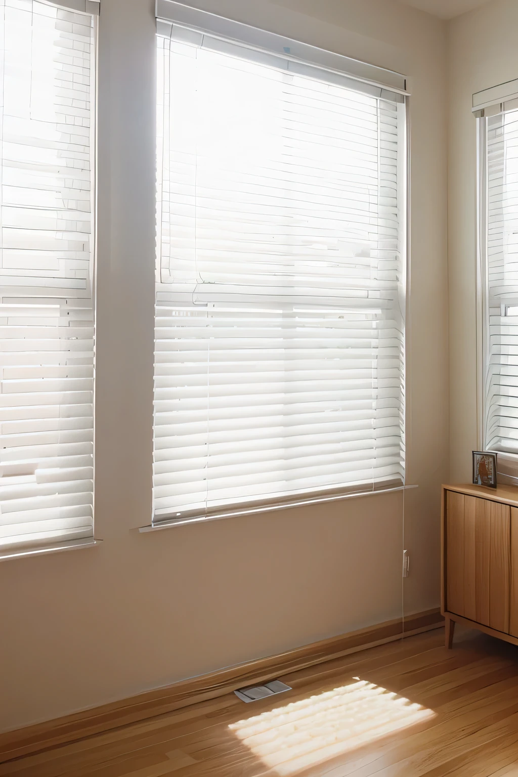 create a room with beautiful blinds on window in it , focus on blinds