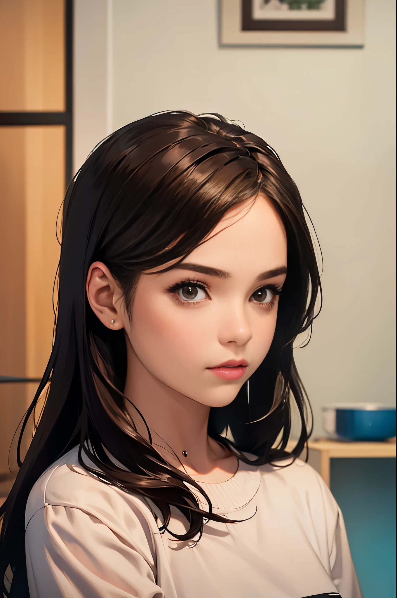1girl, solo, realistic, brown eyes, looking at viewer