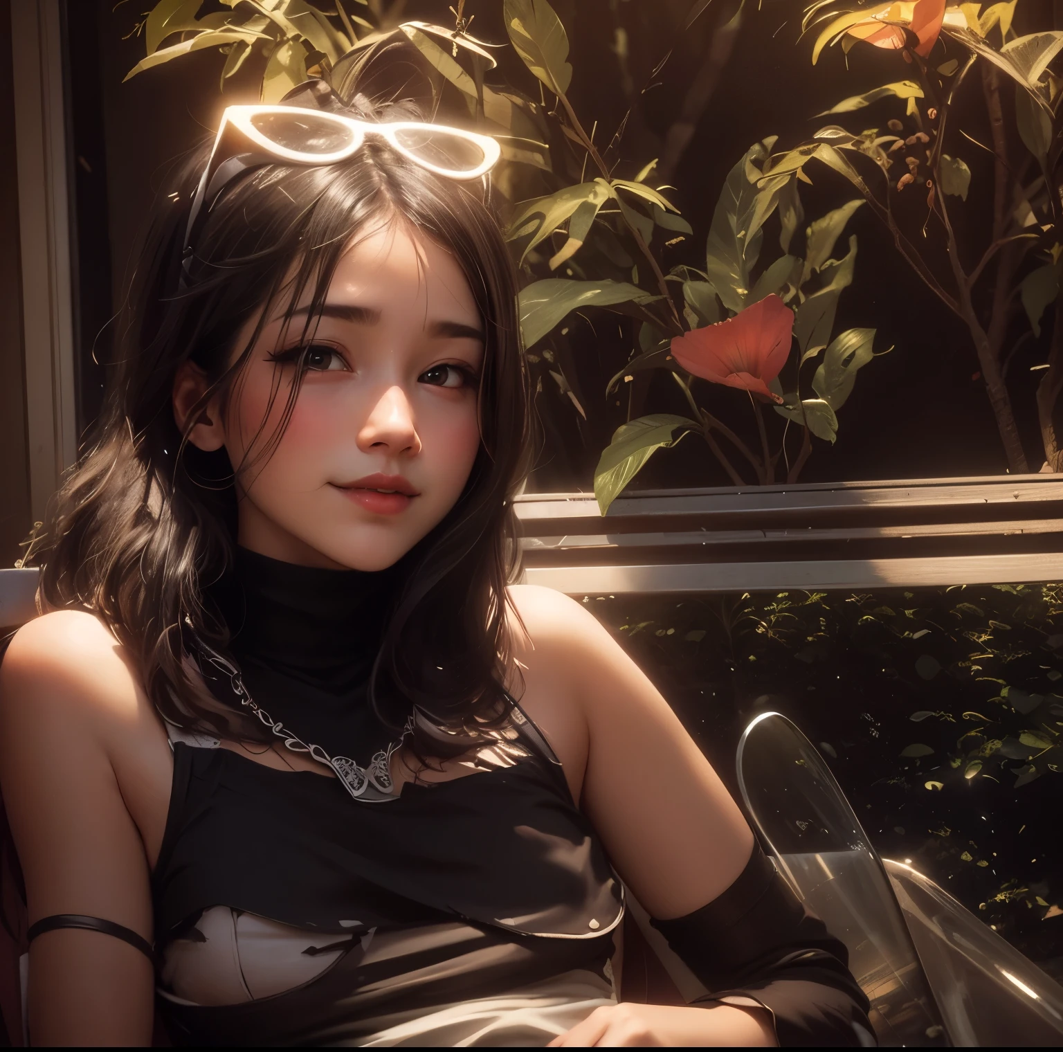 Change background in cute girl