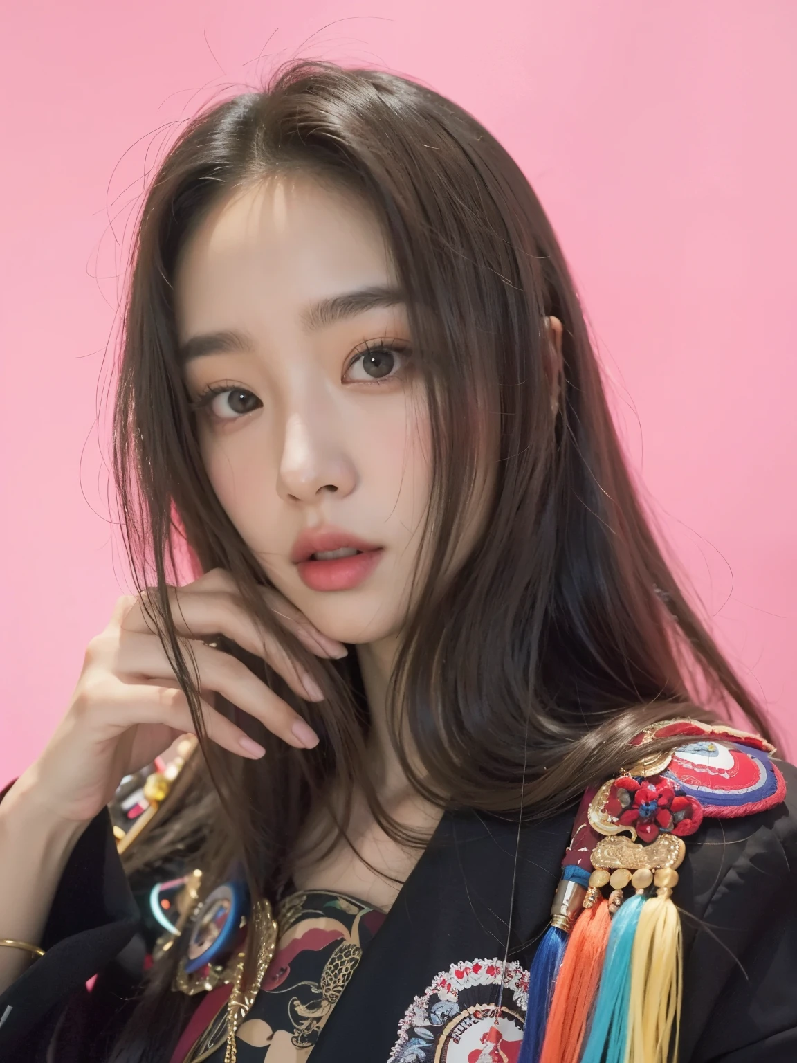 Araffe Asian woman with long hair and black jacket., Jisoo de Blackpink, Jennie rosa negra, jossi de blackpink, jisoo de blackpink, retrato de jisoo blackpink, portrait of jossi de blackpink, aparcar desde-min, heonhwa choe, lee ji-eun, lee ji - eun, parque roseanne de blackpink, dilraba dilmurat