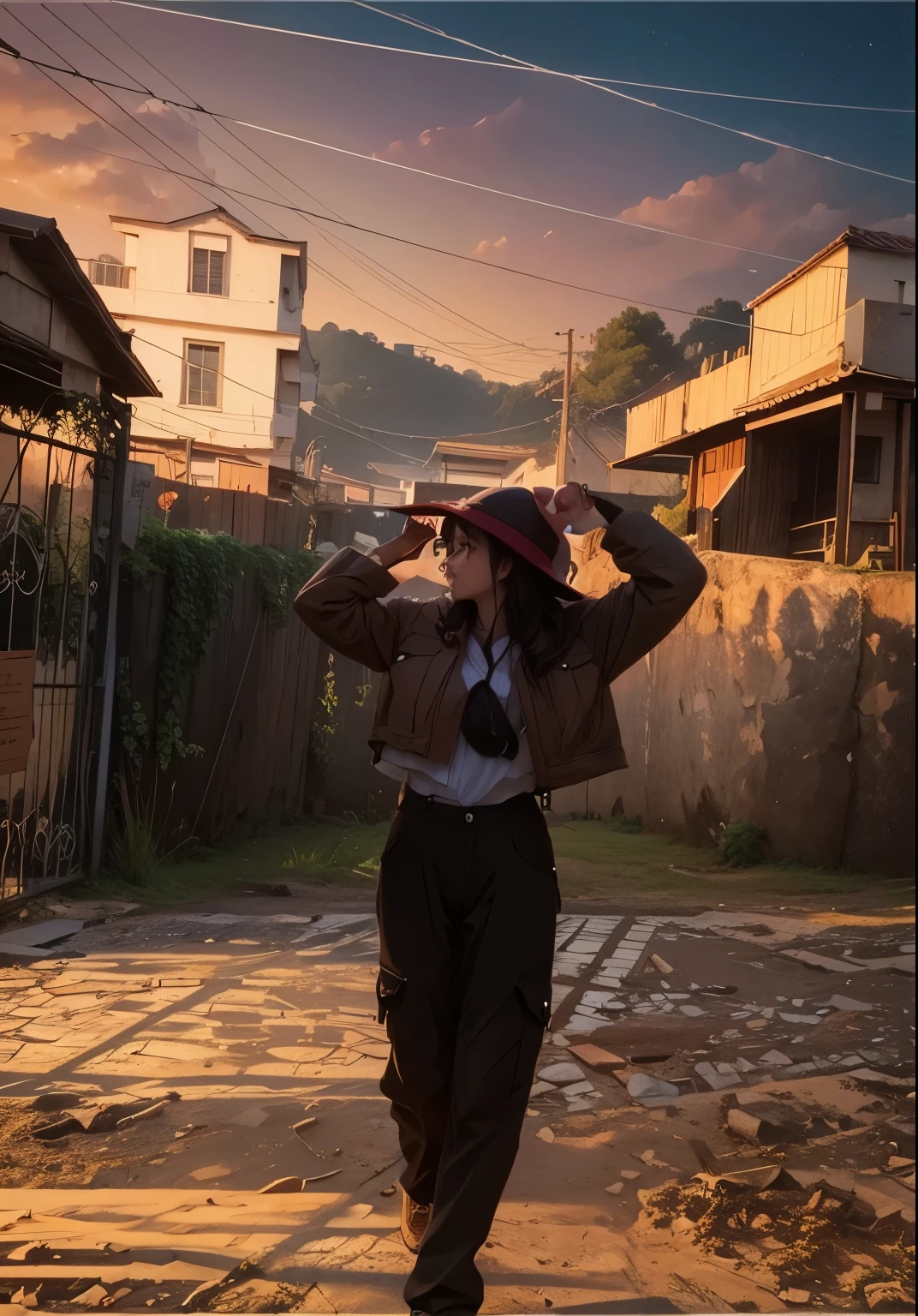 Change background in cute girl