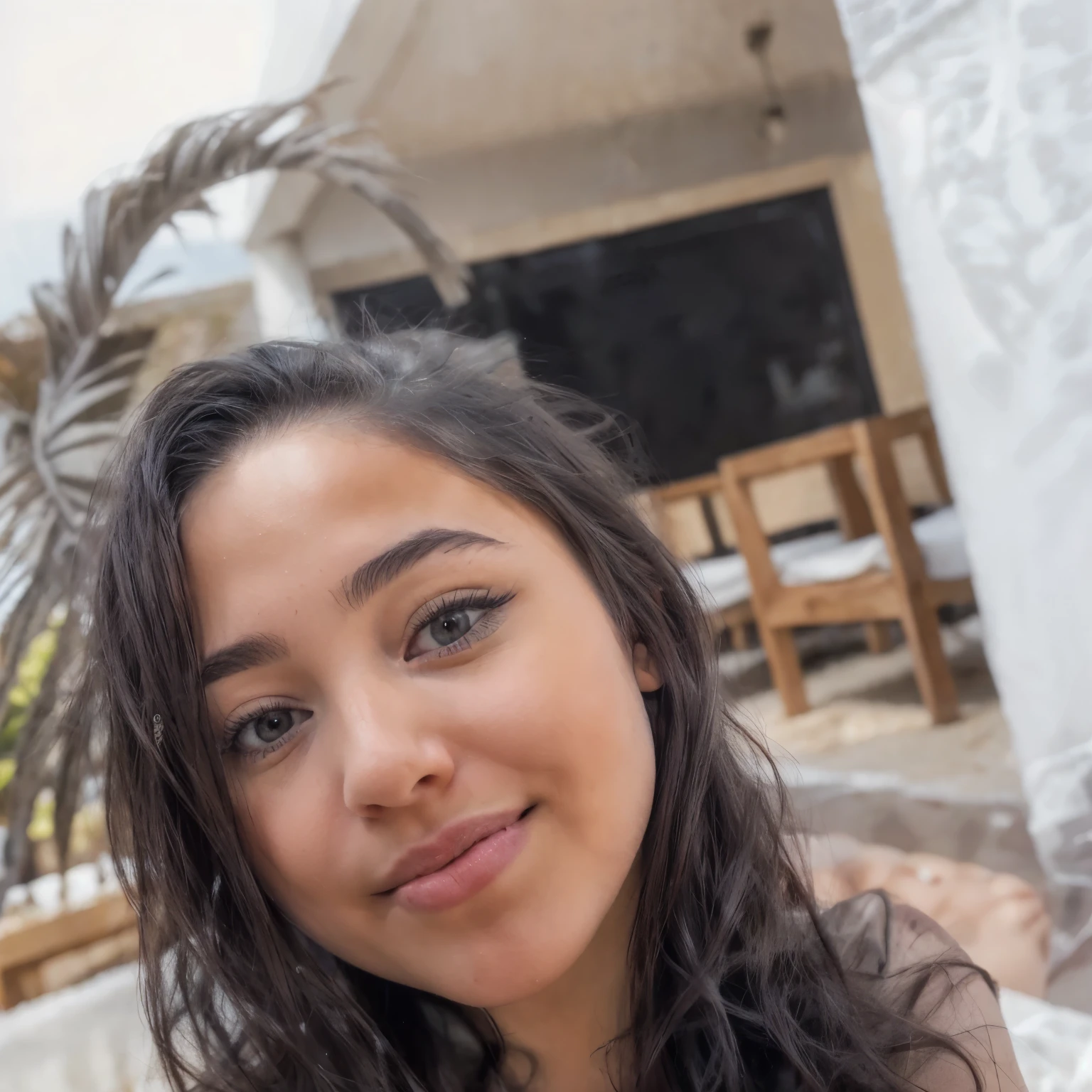 selfie dans la ruejeune fille très belle paysage naturel moyen en arrière-plan