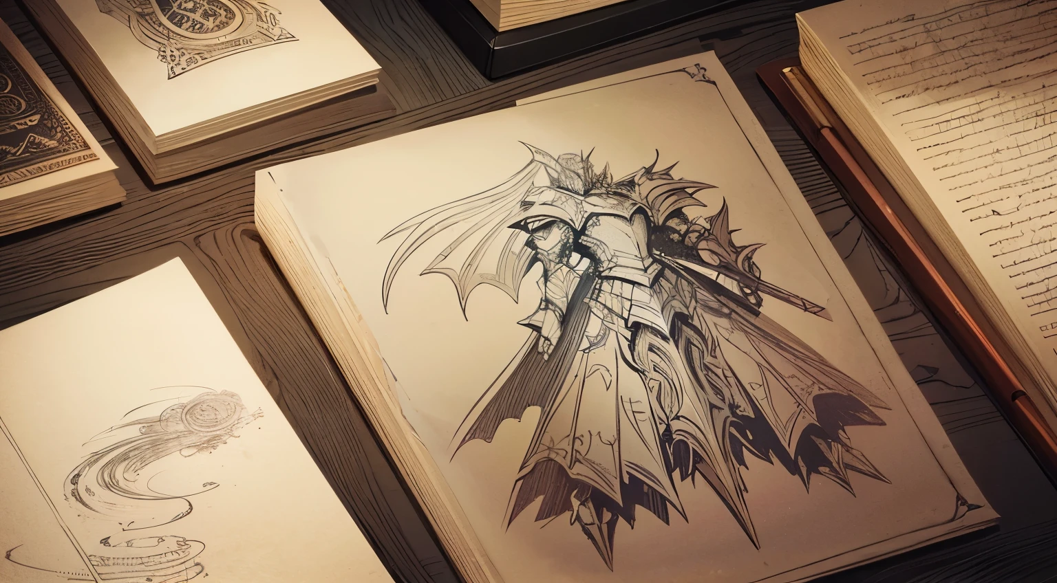 Fantasy Knight armour sketch, poses
