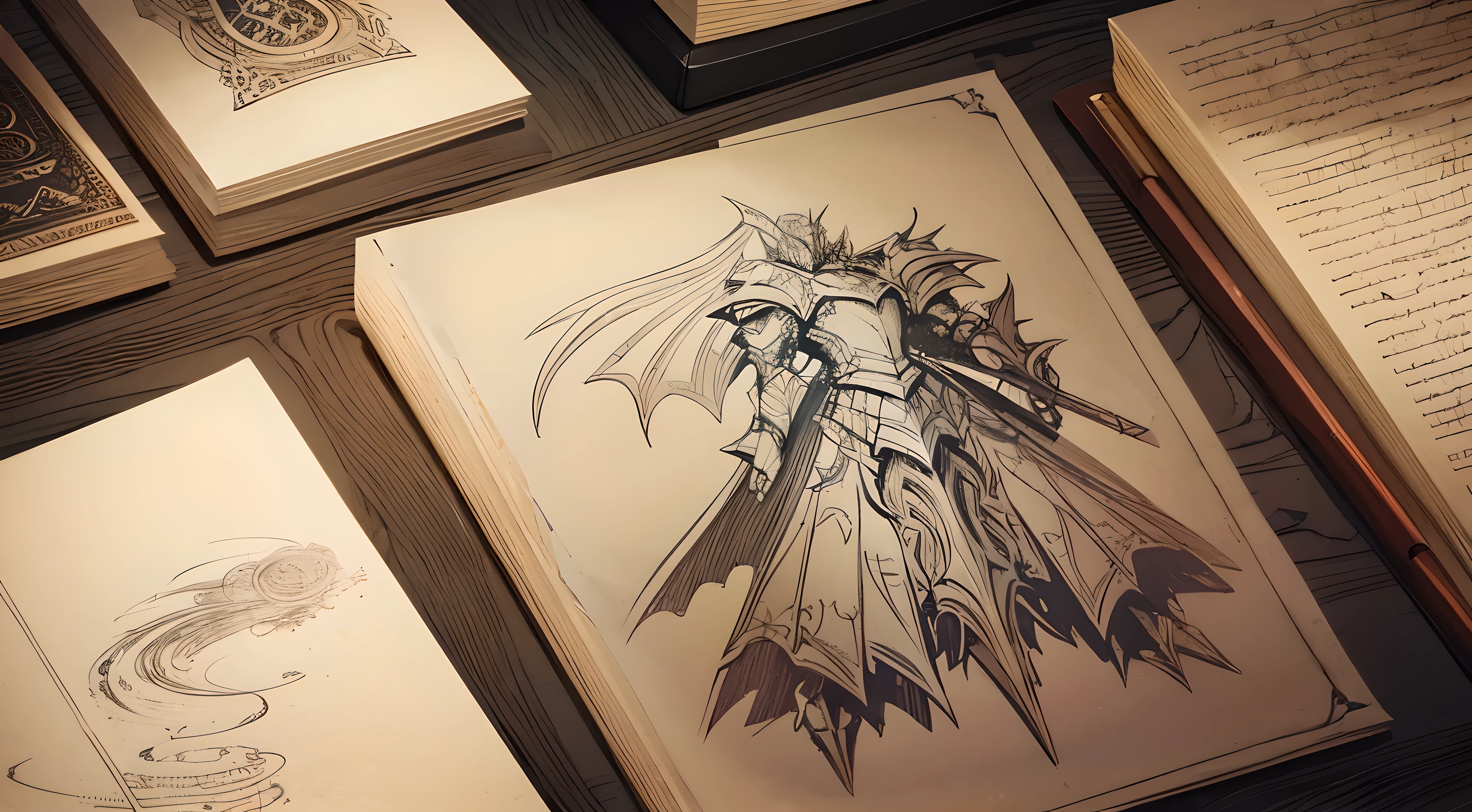 Fantasy Knight armour sketch, poses