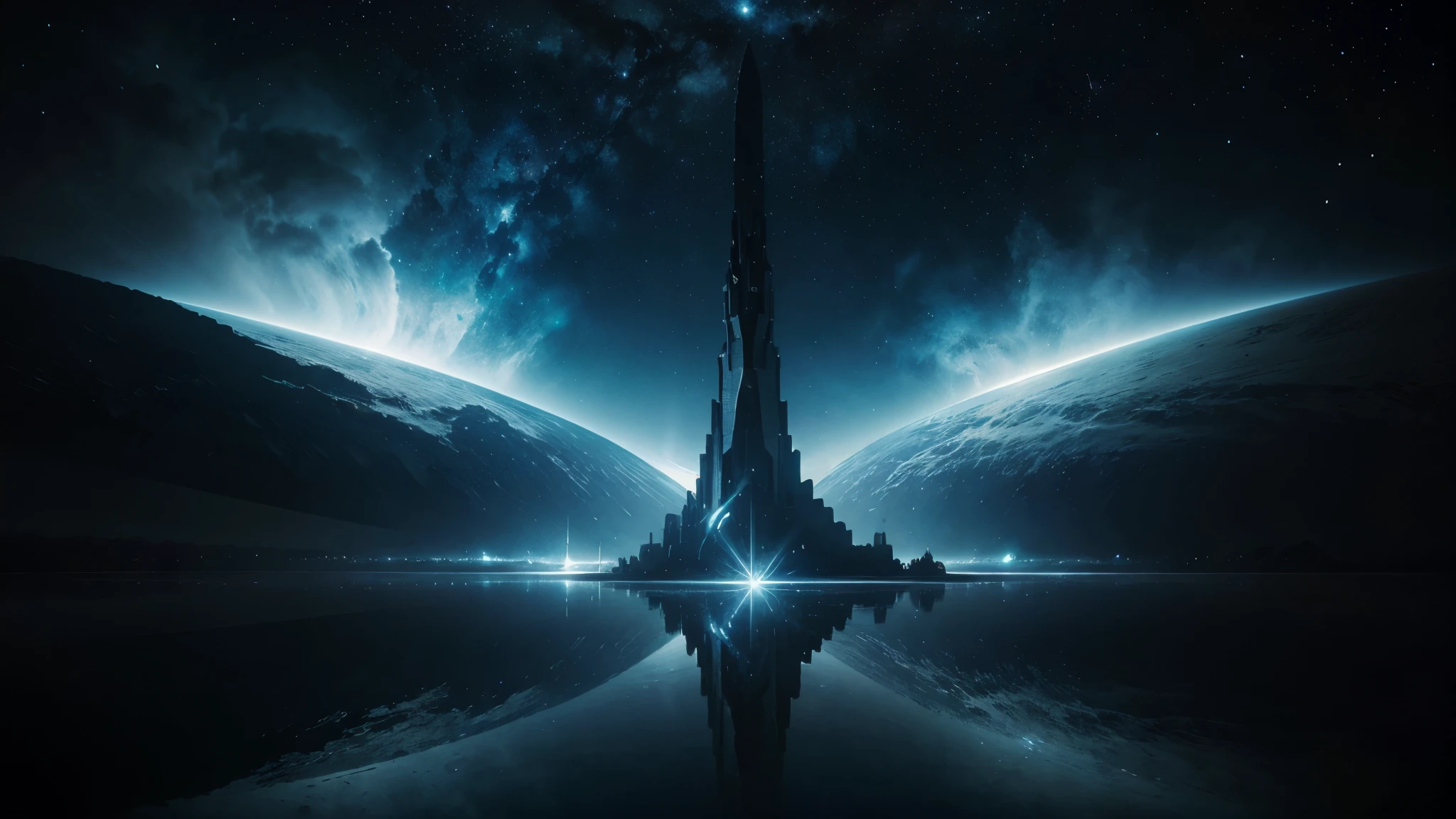 a 2D high-resolution abstract image that captures the essence of outer space. Dark and cool-toned colors, a mysterious and evocative atmosphere. Detailed technique to create an abstract image with ordered patterns that are not common or ordinary, with a fluid composition. With shapes and lines flowing freely to represent the vastness and beauty of the cosmos. Explore the idea of outer space as a place of infinite possibilities and discoveries. Let your creativity shine through patterns, textures, and tones that suggest the immensity of the universe and the sense of awe it inspires. Detailed and high-resolution enough to be exhibited in a high-quality environment, such as art galleries or exhibition spaces, allowing viewers to immerse themselves in the depth and beauty of your interpretation of outer space. (((Kazimir Malevich style))). Amazing work, professional, stunning art, masterpiece