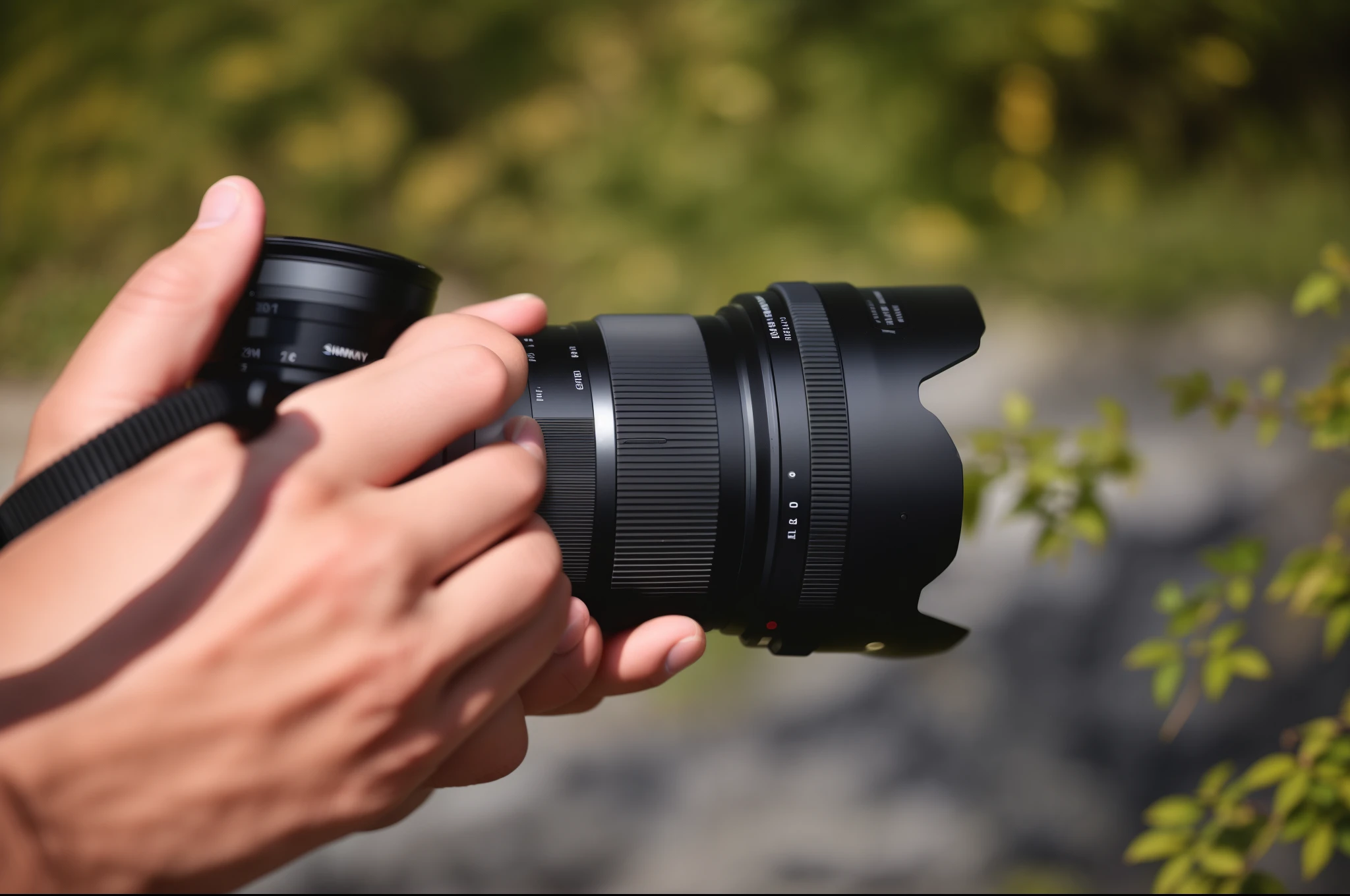 someone holding a camera with a lens attached to it, 1 6 mm f 1. 4 lens, 14mm wide angle lens f8 aperture, 2 4 mm wide angle, sony 14mm f2.8, 16mm wide angle lens, sigma 35mm f/2.8 dg dn art, sigma 24 mm f/8