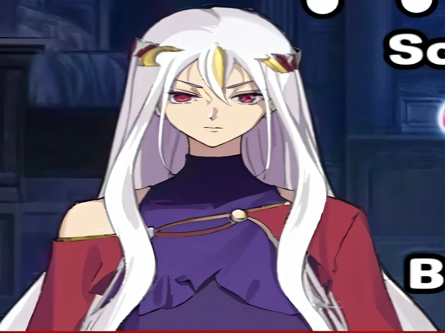 a close up of a person with long white hair and a red shirt, anime style like fate/stay night, white haired deity, semi realistic anime, knights of zodiac girl, perfect white haired girl, seductive anime girl, /!\ the sorceress, my dress up darling anime, semi - realistic anime, flirty anime witch casting magic, rogue anime girl