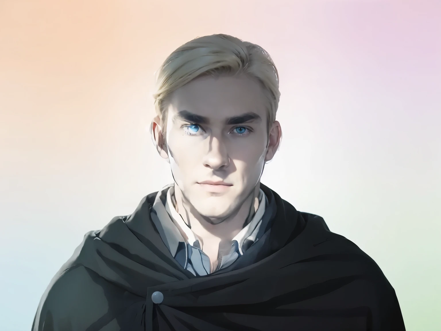 handsome man, blond hair, blue eyes m, mature, big eyebrows 