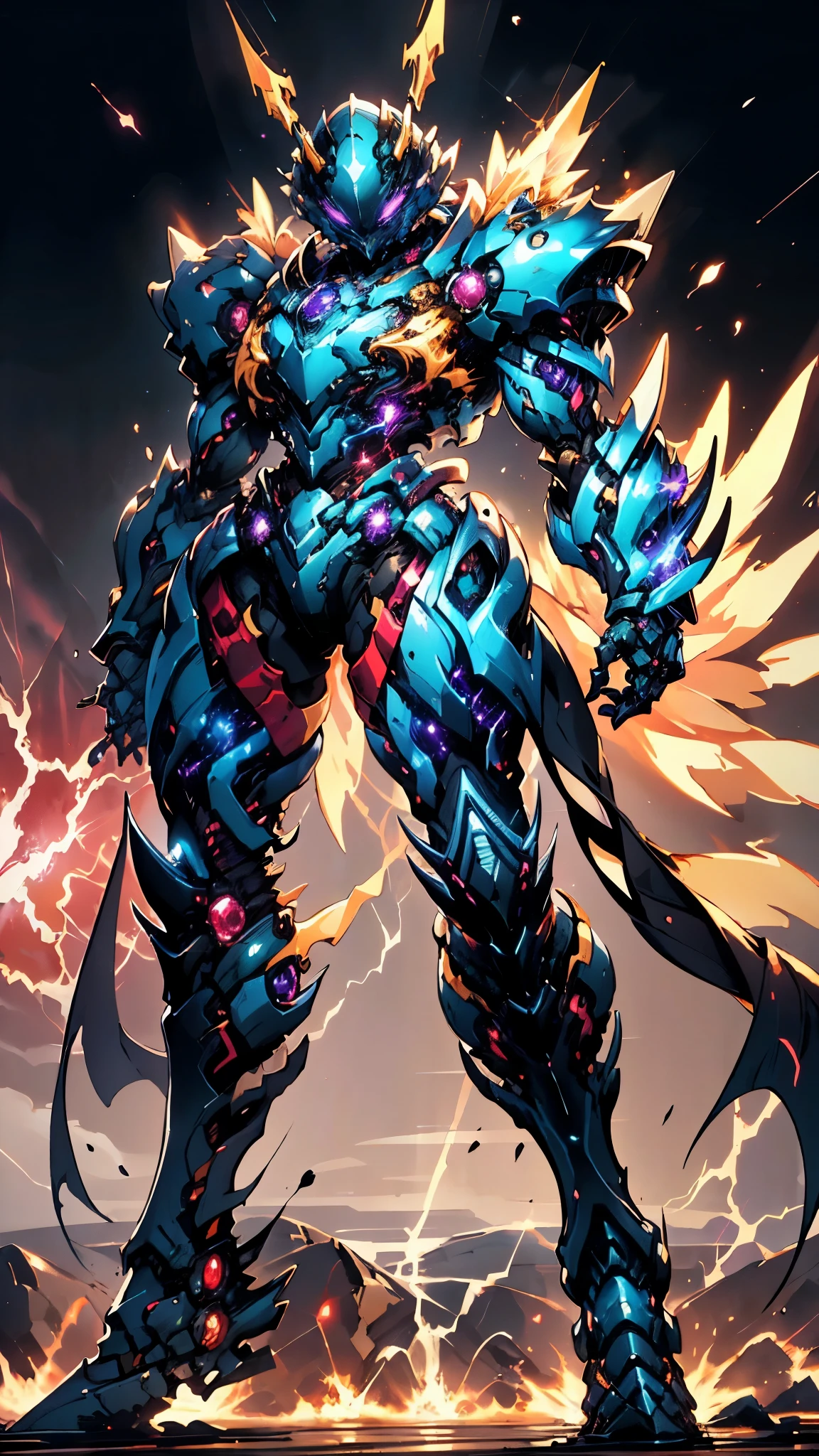 A woman adorned in fantasy-style full-body armor, a crown-concept fully enclosed helmet that unveils only her eyes, a composite layered chest plate, fully encompassing shoulder and hand guards, a lightweight waist armor, form-fitting shin guards, the overall design is heavy-duty yet flexible, ((the armor gleams with a golden glow, complemented by red and blue accents)), exhibiting a noble aura, she floats above a fantasy-surreal high-tech city, this character embodies a finely crafted fantasy-surreal style armored hero in anime style, exquisite and mature manga art style, (Queen bee mixed with Spider concept Armor, plasma, blood), ((Element, energy, elegant, goddess, femminine:1.5)), metallic, high definition, best quality, highres, ultra-detailed, ultra-fine painting, extremely delicate, professional, anatomically correct, symmetrical face, extremely detailed eyes and face, high quality eyes, creativity, RAW photo, UHD, 32k, Natural light, cinematic lighting, masterpiece-anatomy-perfect, masterpiece:1.5