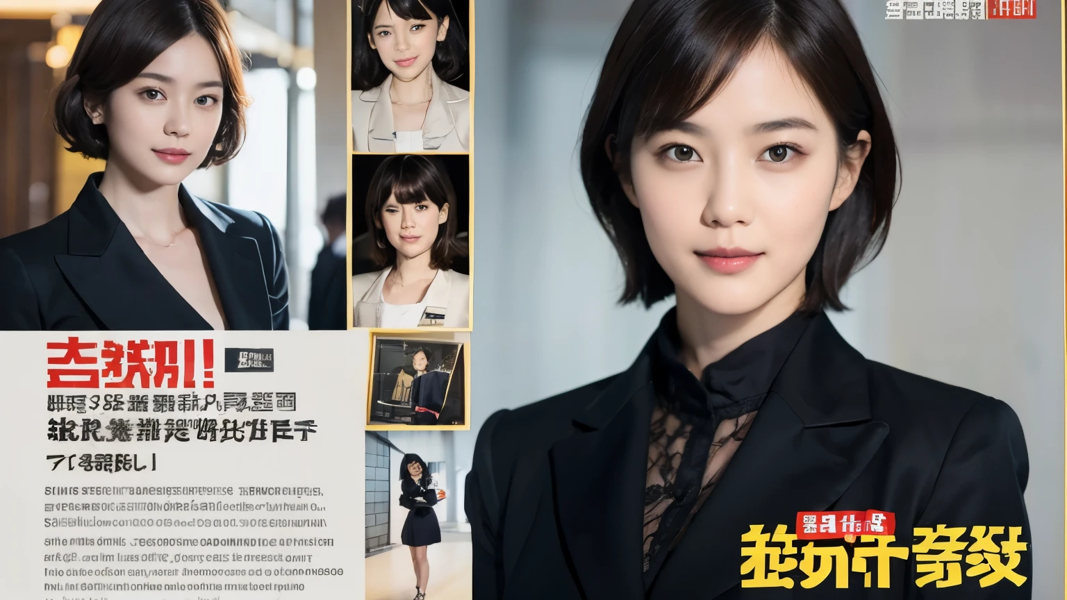 169
Shorthair, a 20 yo woman, gentle smile, working suit, spy movie poster
