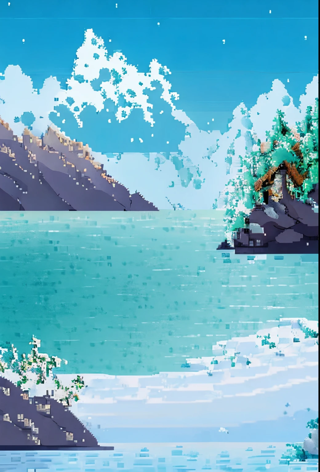 Dolphins swimming on the sea surface with falling snow,Pixel art , bela arte pixel detalhada, pixel art detalhado, Retro lo-fi video game, conceito pixelart, pixel art detalhadowork, Estilo pixel art, Eles seriam Pixel, Animation pixel art, pixel art de alta qualidade, #Pixelart:3, # Pixelart, #Pixelart