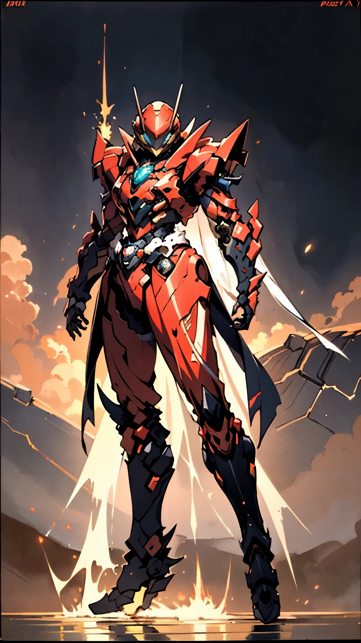 A woman adorned in fantasy-style full-body armor, a crown-concept fully enclosed helmet that unveils only her eyes, a composite layered chest plate, fully encompassing shoulder and hand guards, a lightweight waist armor, form-fitting shin guards, the overall design is heavy-duty yet flexible, ((the armor gleams with a golden glow, complemented by red and blue accents)), exhibiting a noble aura, she floats above a fantasy-surreal high-tech city, this character embodies a finely crafted fantasy-surreal style armored hero in anime style, exquisite and mature manga art style, (Queen bee mixed with Spider concept Armor, plasma, blood), ((Element, energy, elegant, goddess, femminine:1.5)), metallic, high definition, best quality, highres, ultra-detailed, ultra-fine painting, extremely delicate, professional, anatomically correct, symmetrical face, extremely detailed eyes and face, high quality eyes, creativity, RAW photo, UHD, 32k, Natural light, cinematic lighting, masterpiece-anatomy-perfect, masterpiece:1.5