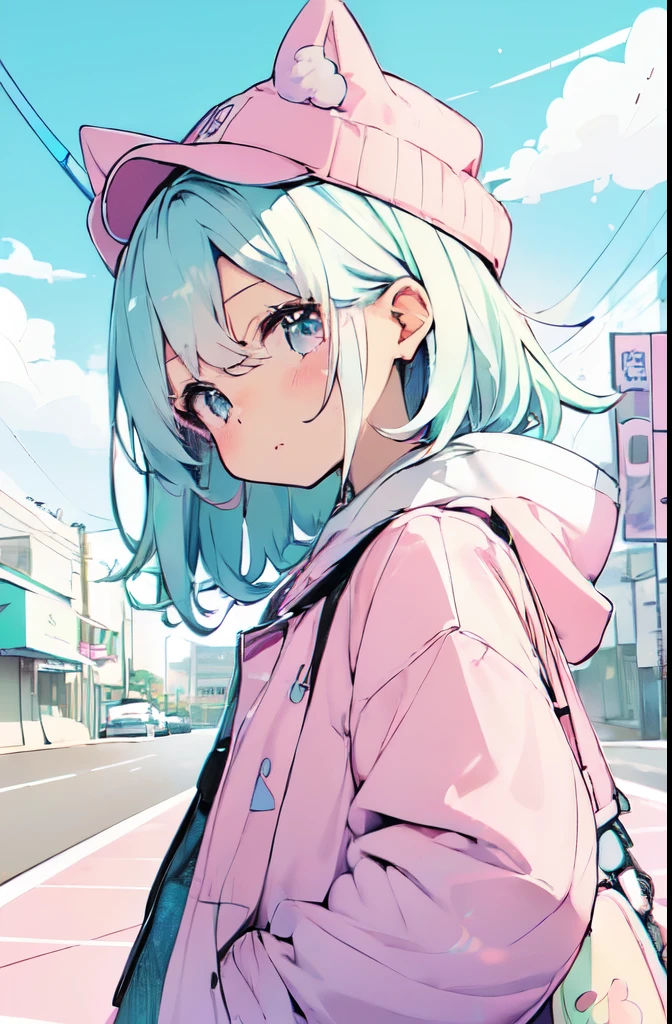 (cute illustration:1.5),(pastel colour:1.5),(cute,cute,sweet:1.2),pastel color one beautiful woman,alone,sticking out tongue、Laughing pastel color blouse,pastel colourのミニスカート、whole body covered with a cap,(open stance),
break
(A fiercely shining harisen:1.5)
(A harisen is held in the hand:1.2),
(huge and cute weapon , huge and cute weapon:1.3),(Low - Angle)
office Street,
bold outline,flat color,Fine contours,pink outline,
nice hands, perfect hands,Hold the chain perfectly、giant pink harisen