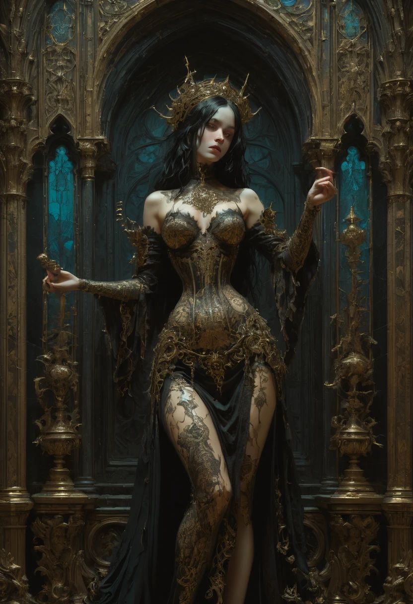 gothic aesthetic by pascal blanche, best quality, masterpiece, Representative work, official art, Professional, Ultra intricate detailed, 8k