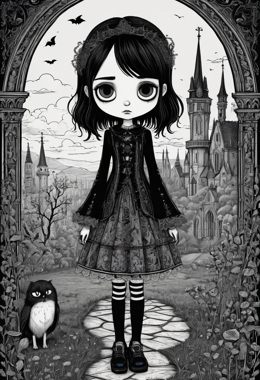 gothic aesthetic by Alexander Jansson, best quality, masterpiece, Representative work, official art, Professional, Ultra intricate detailed, 8k