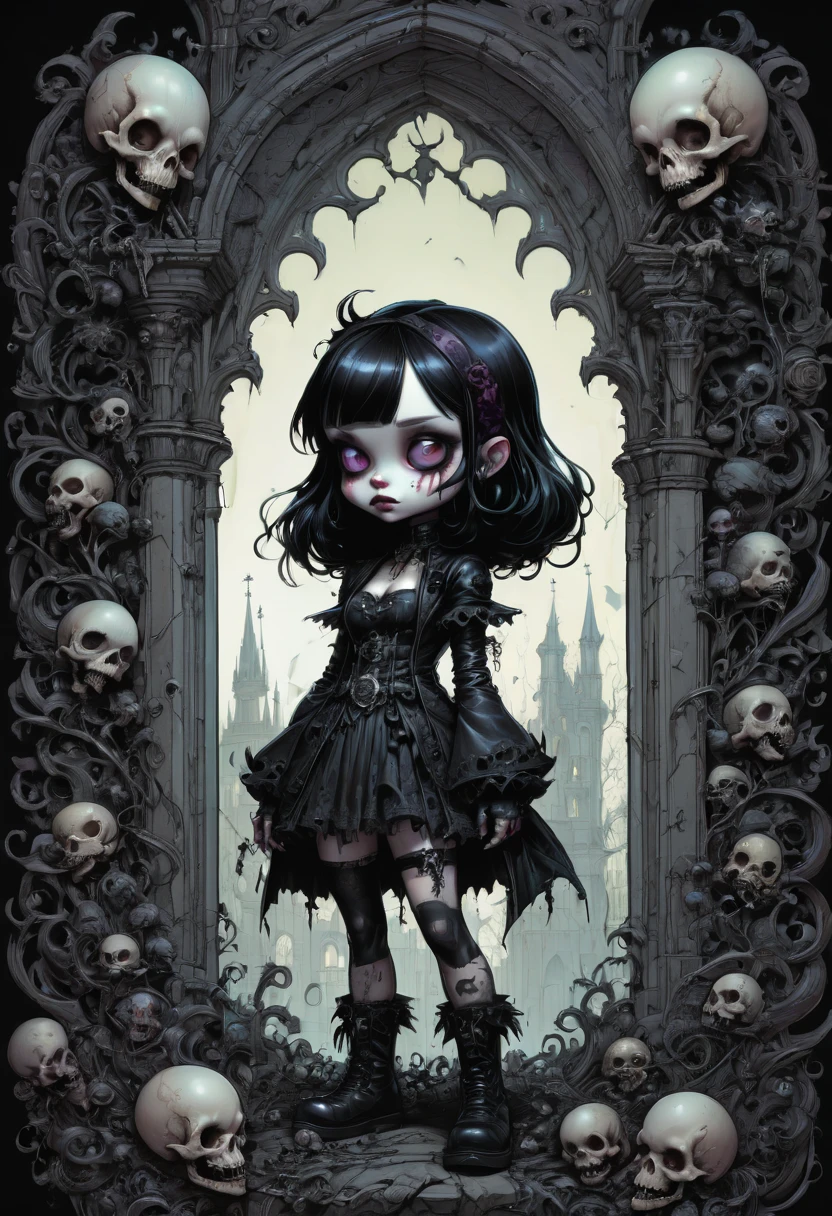 gothic aesthetic by Alexander Jansson, best quality, masterpiece, Representative work, official art, Professional, Ultra intricate detailed, 8k