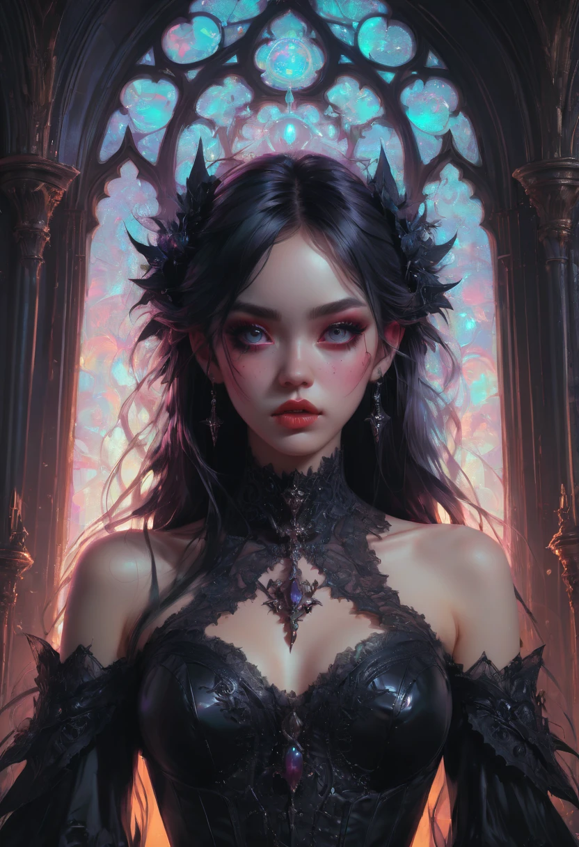 gothic aesthetic by Clyde Caldwell, best quality, masterpiece, Representative work, official art, Professional, Ultra intricate detailed, 8k